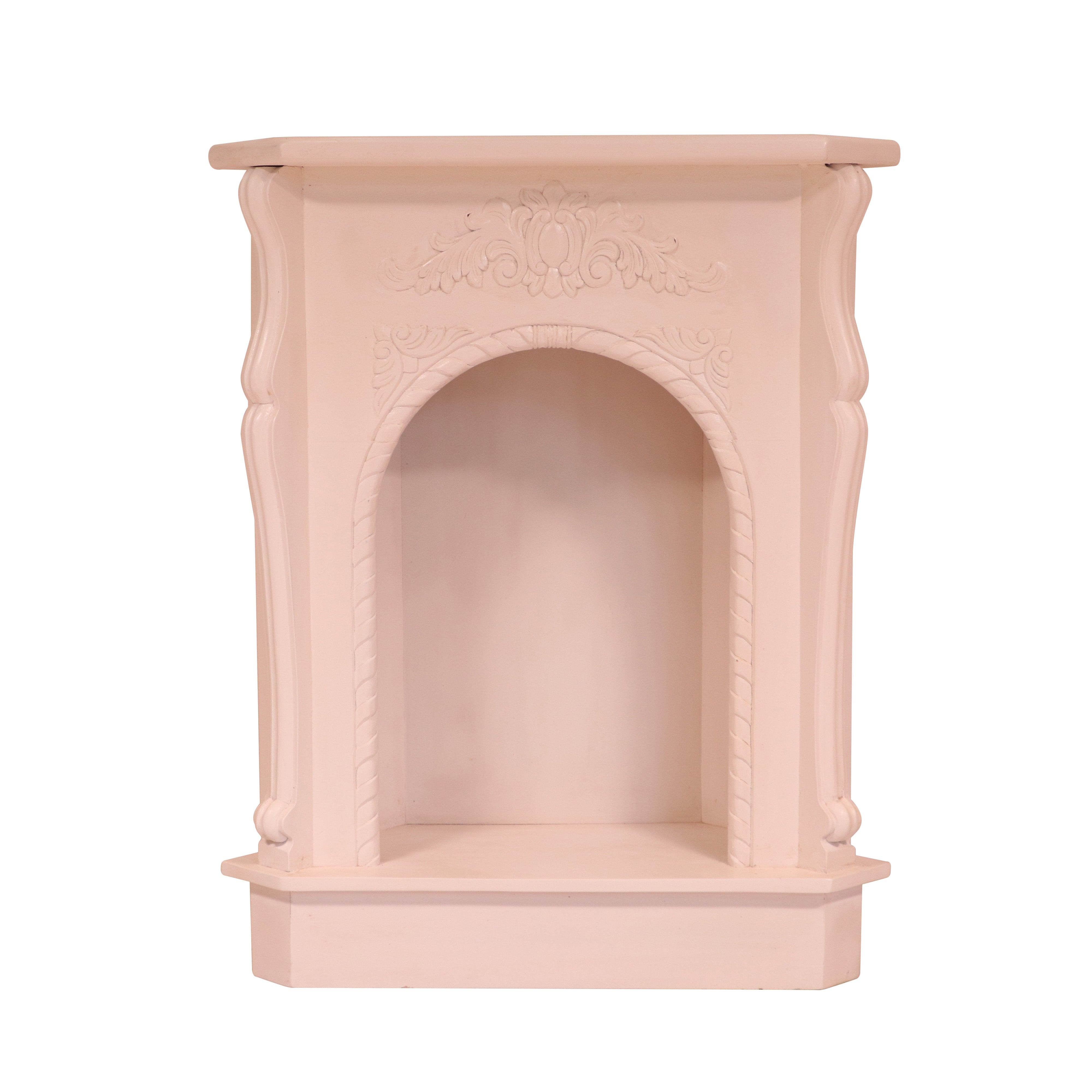 Compact solid paint corner fire mantel Fire Mantel