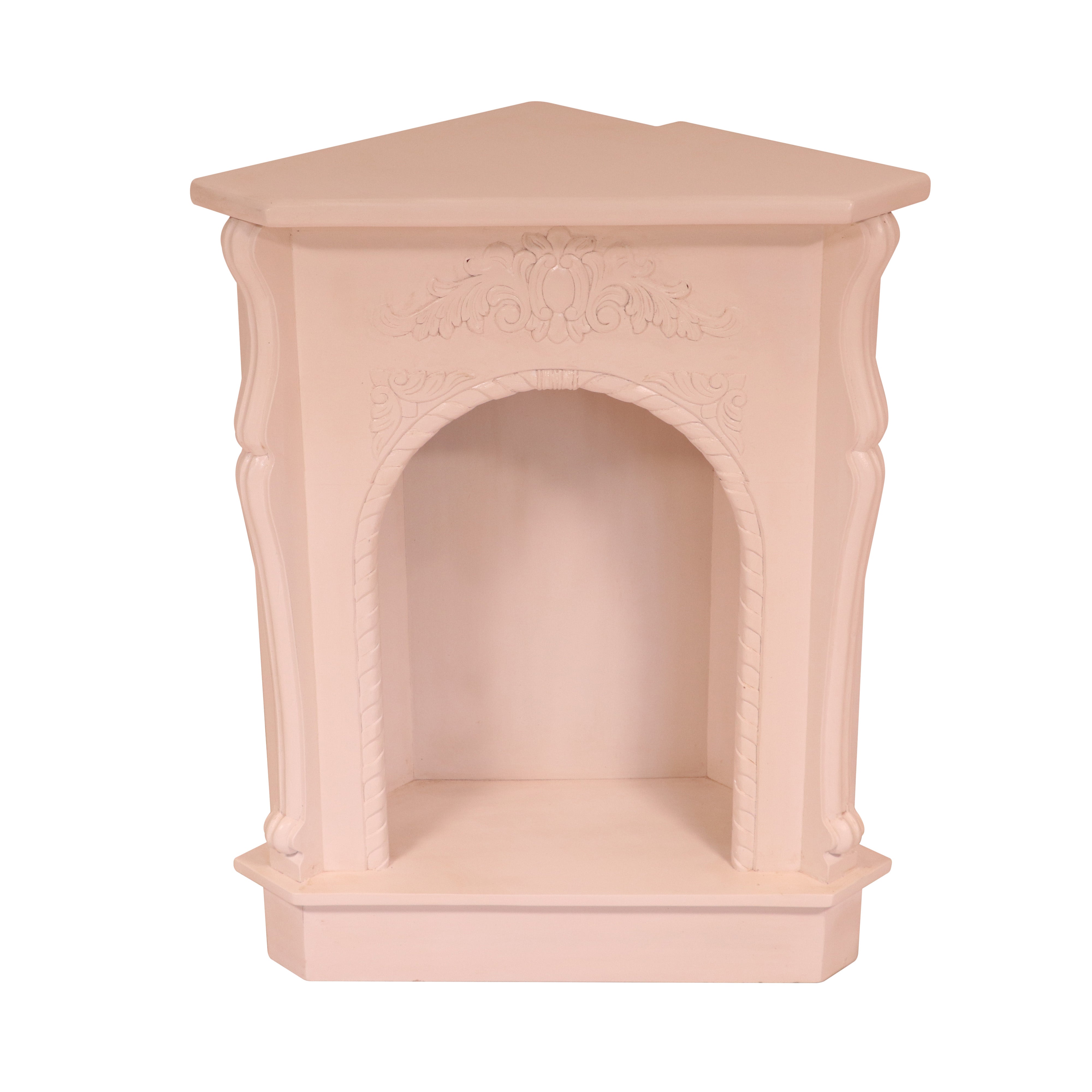 Compact solid paint corner fire mantel Fire Mantel