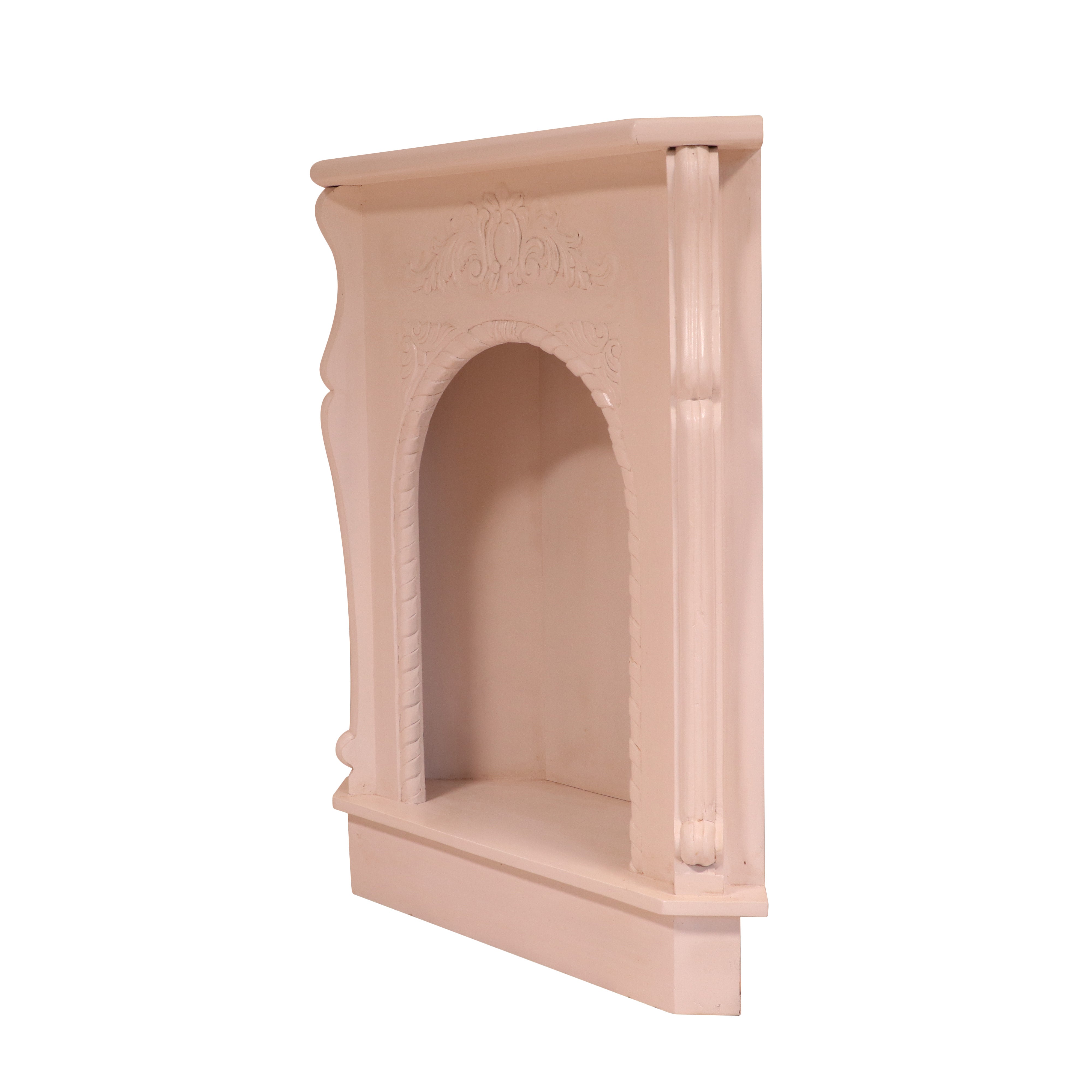 Compact solid paint corner fire mantel Fire Mantel