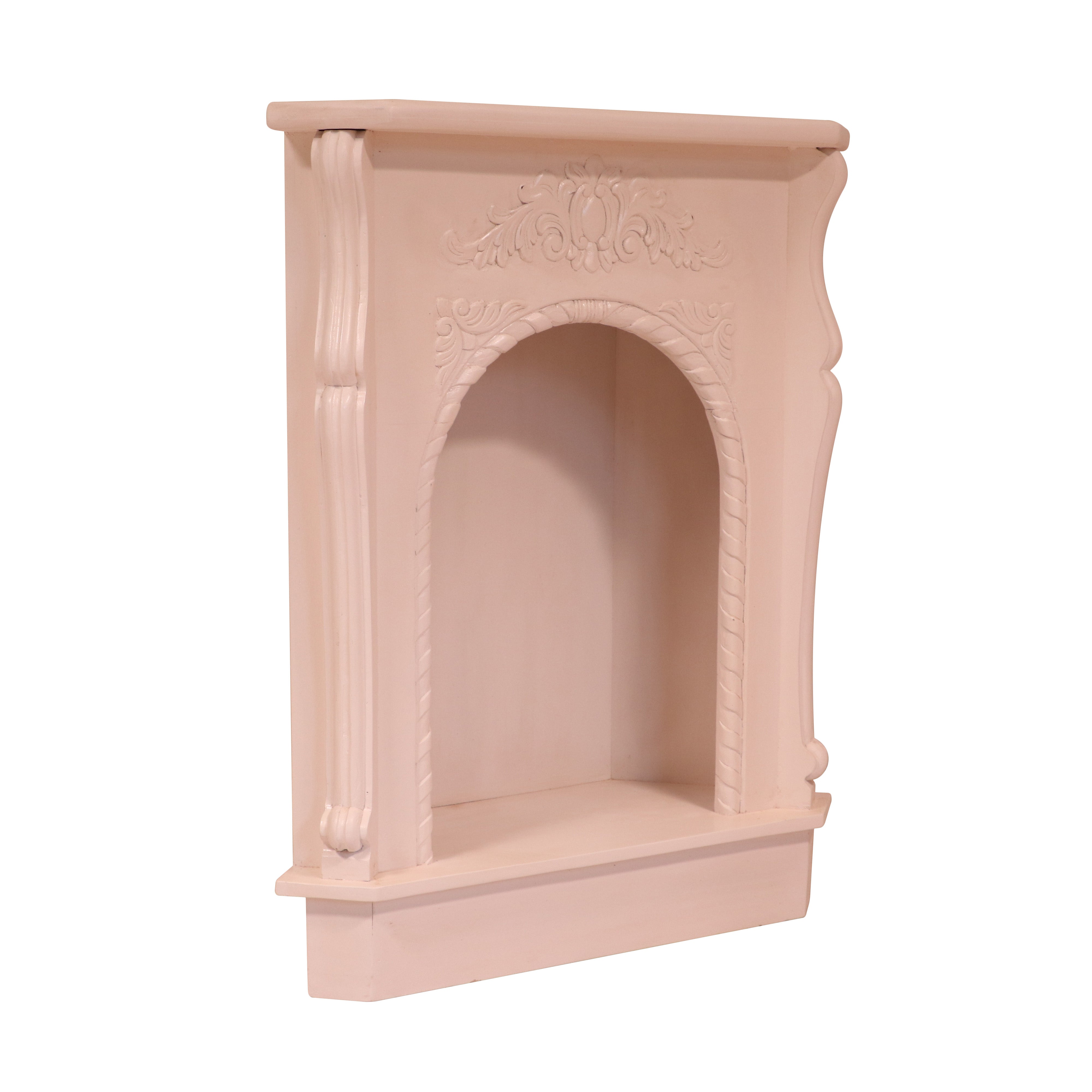 Compact solid paint corner fire mantel Fire Mantel