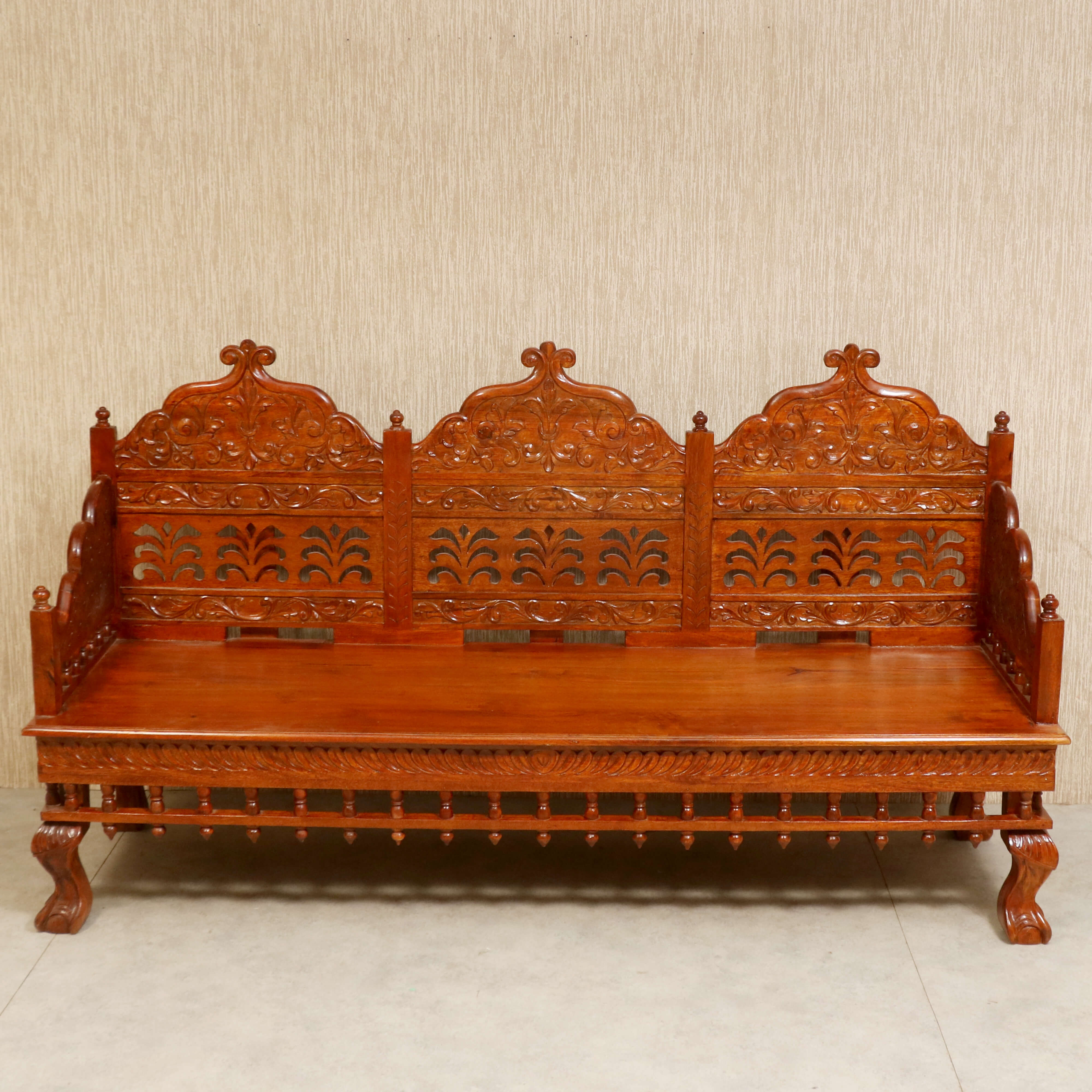 Vintage folk carved traditional Sofa Set with center table Sofa