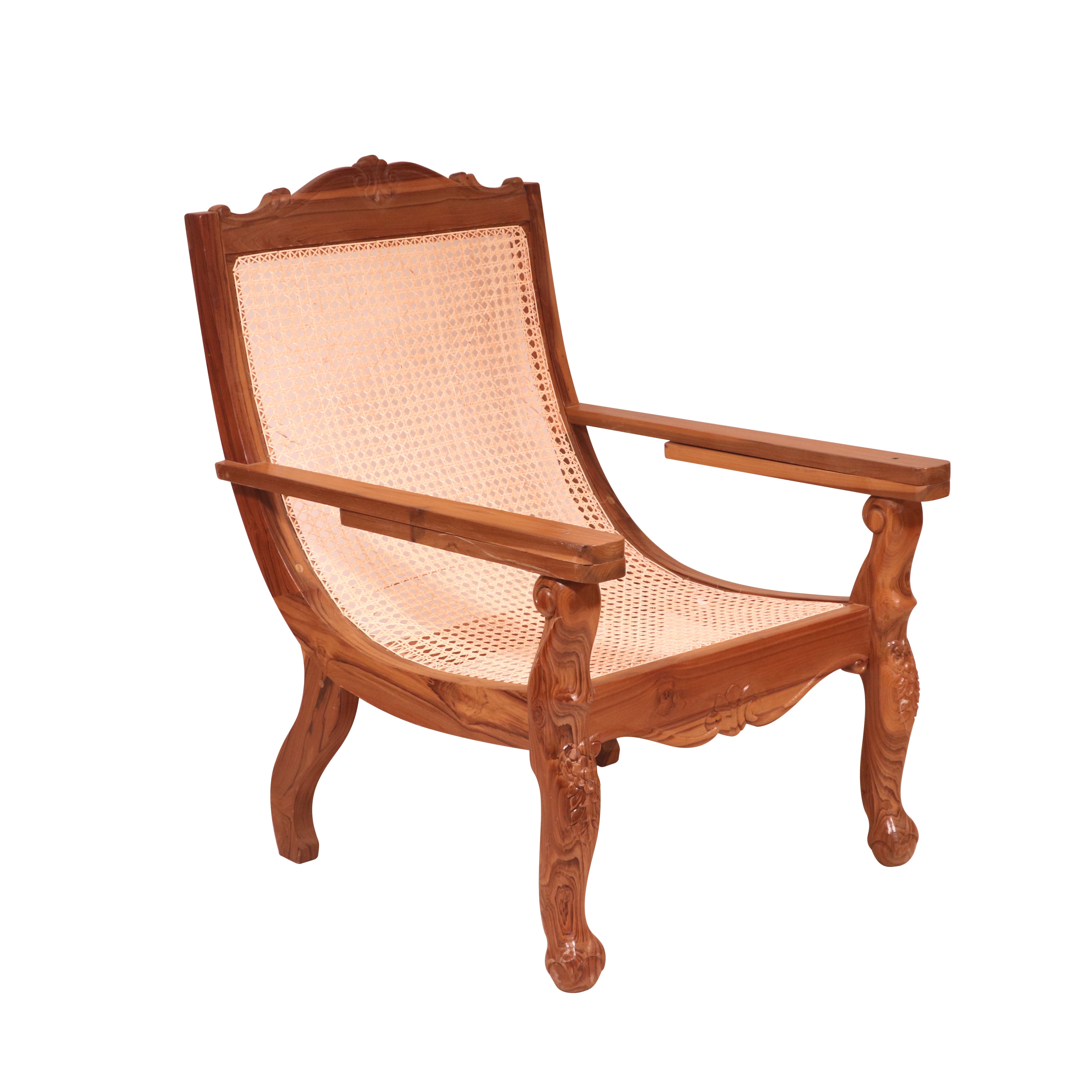Teak wood cane back easy chair Easy Chair