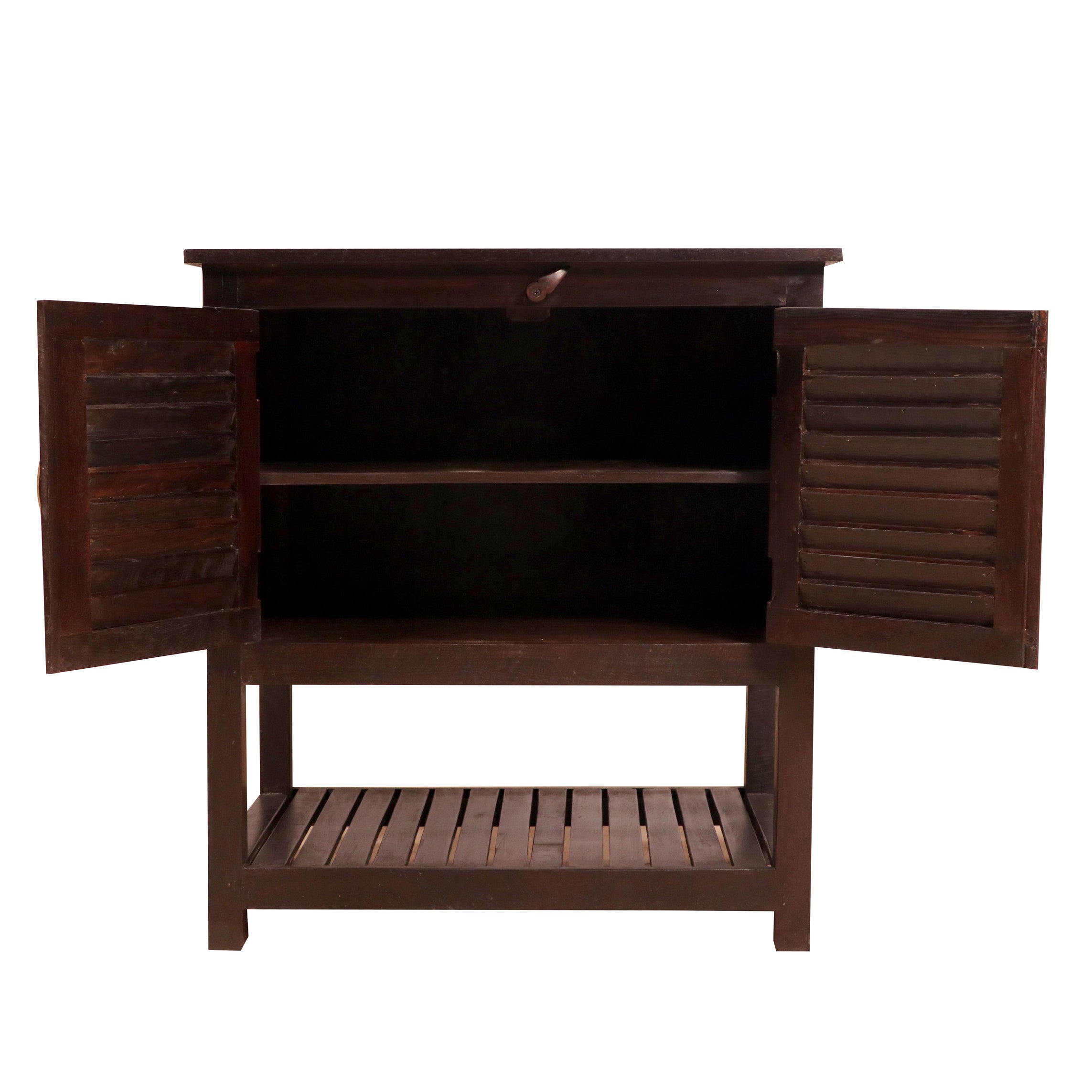 Solid wood Shutter door bedside table Bedside