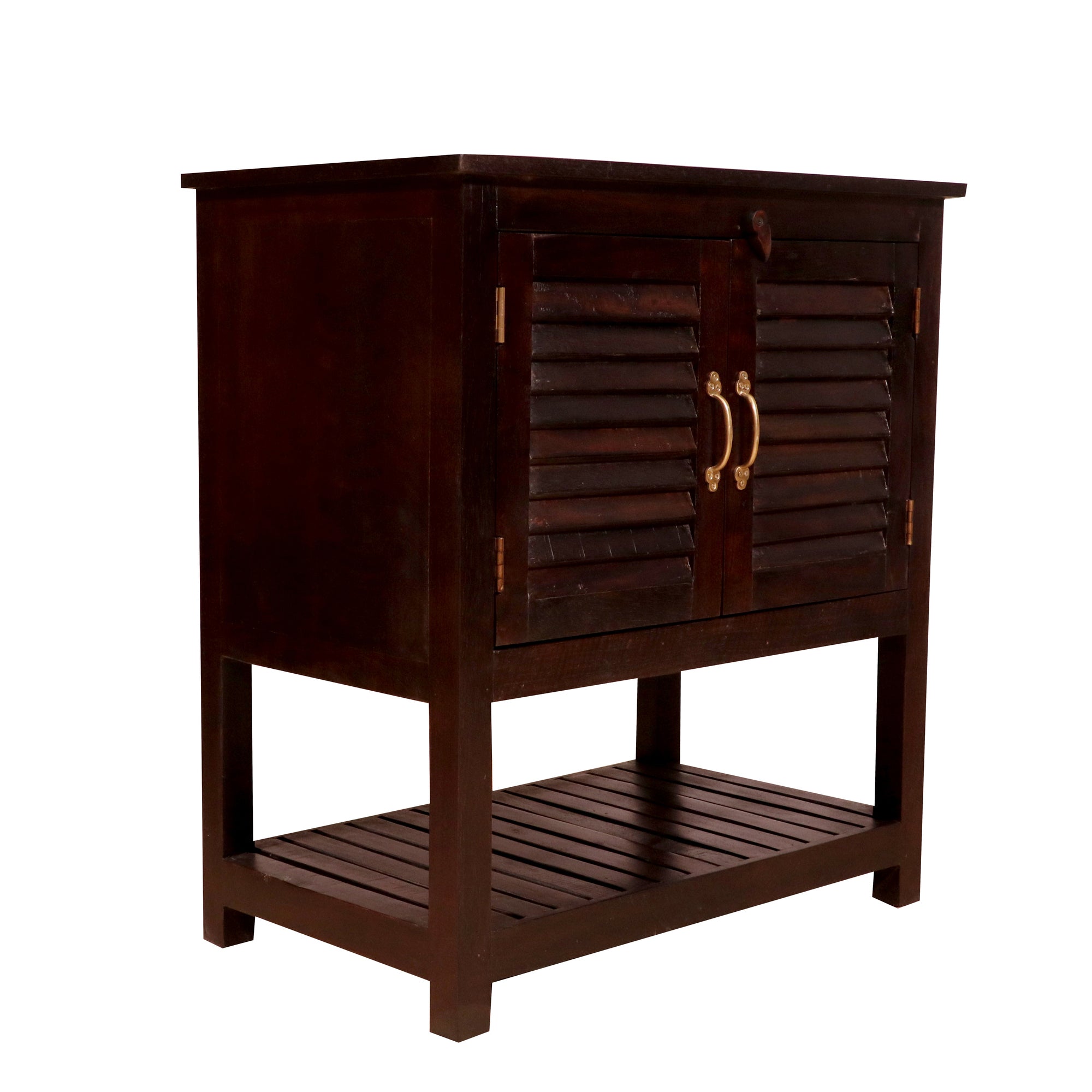 Solid wood Shutter door bedside table Bedside