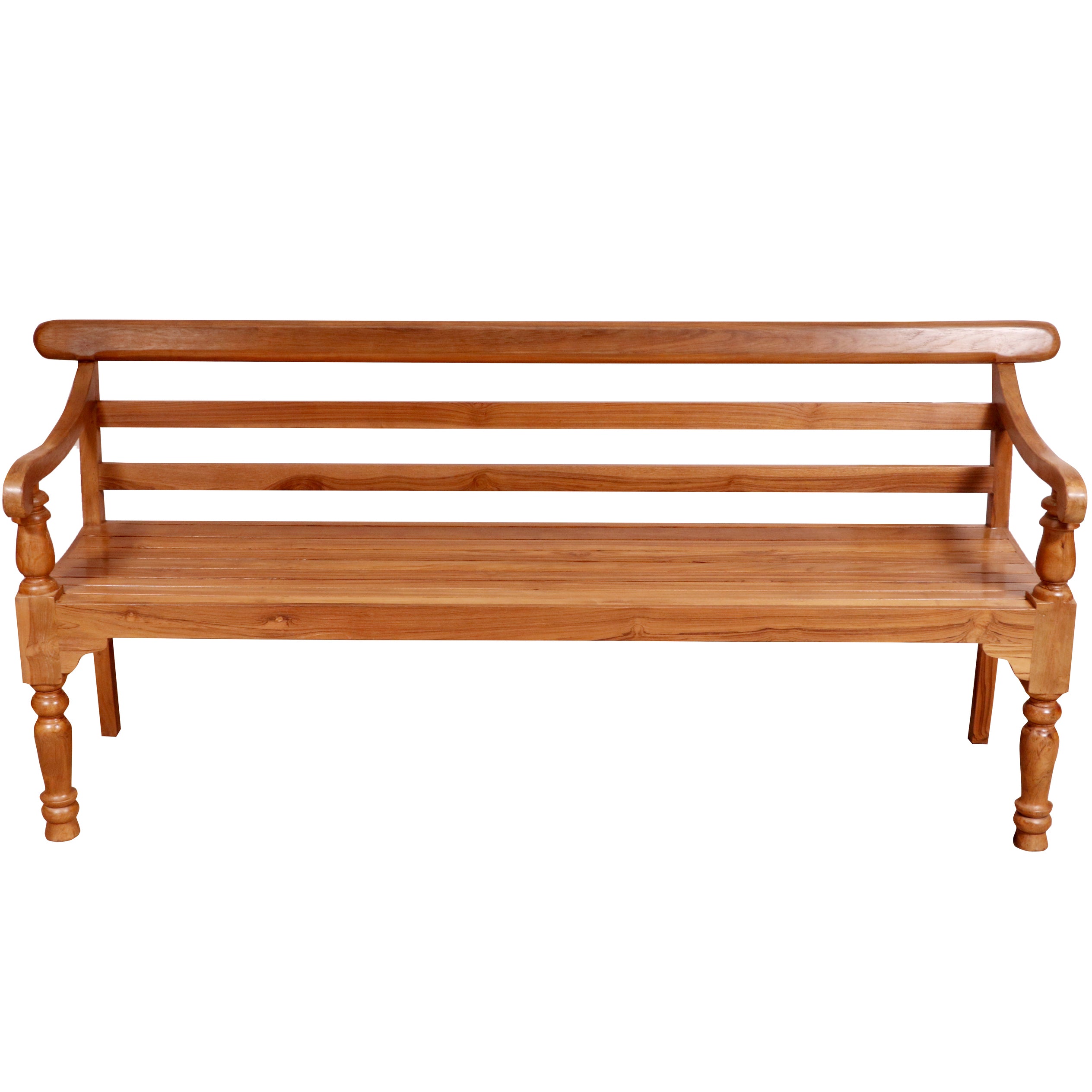 Antique Long Teak Finish Handcrafted Wooden Bench for Home Bench