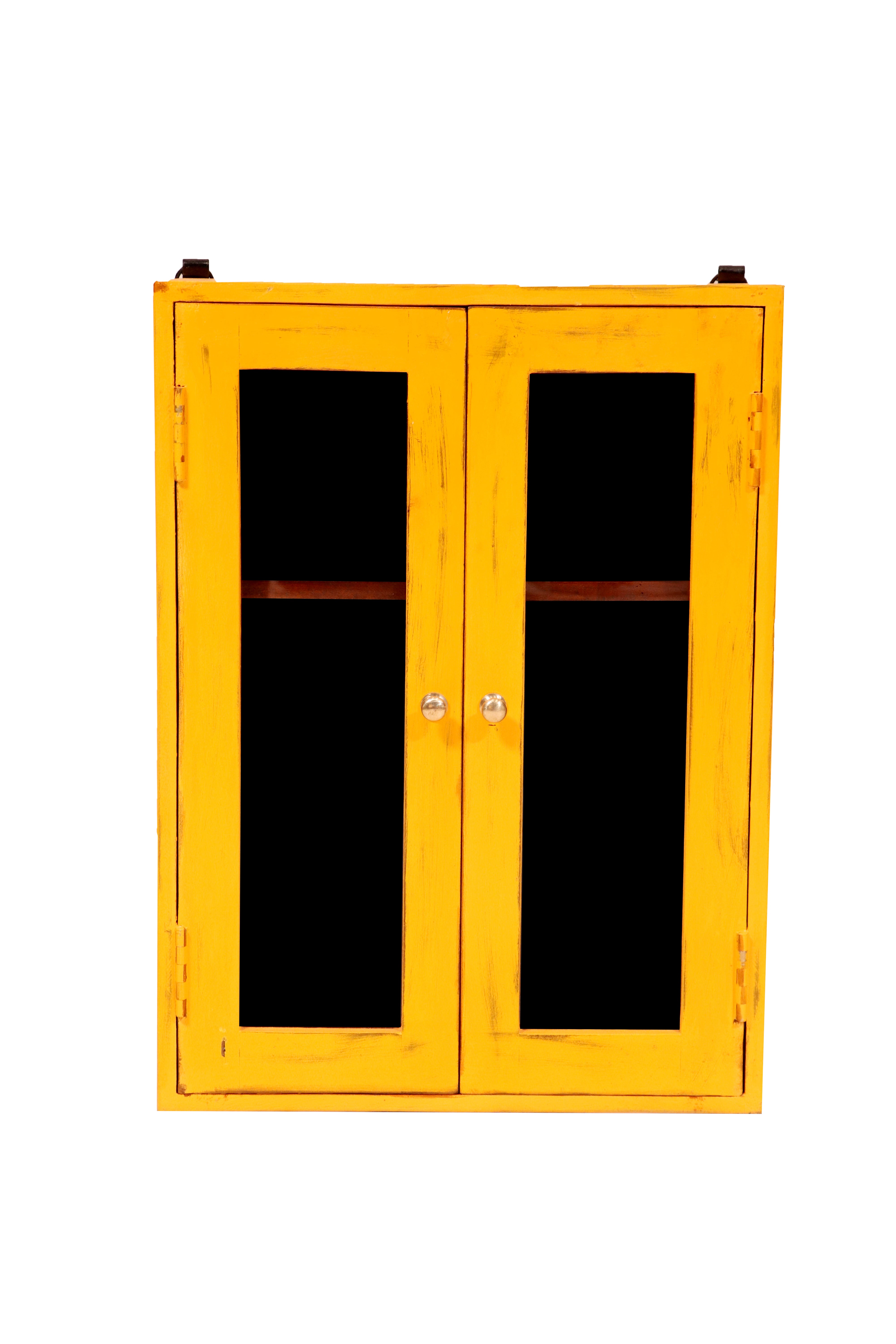 Rome Retro Yellow Toned Handmade Classic Wooden Wall Cabinet for Home Wall Cabinet