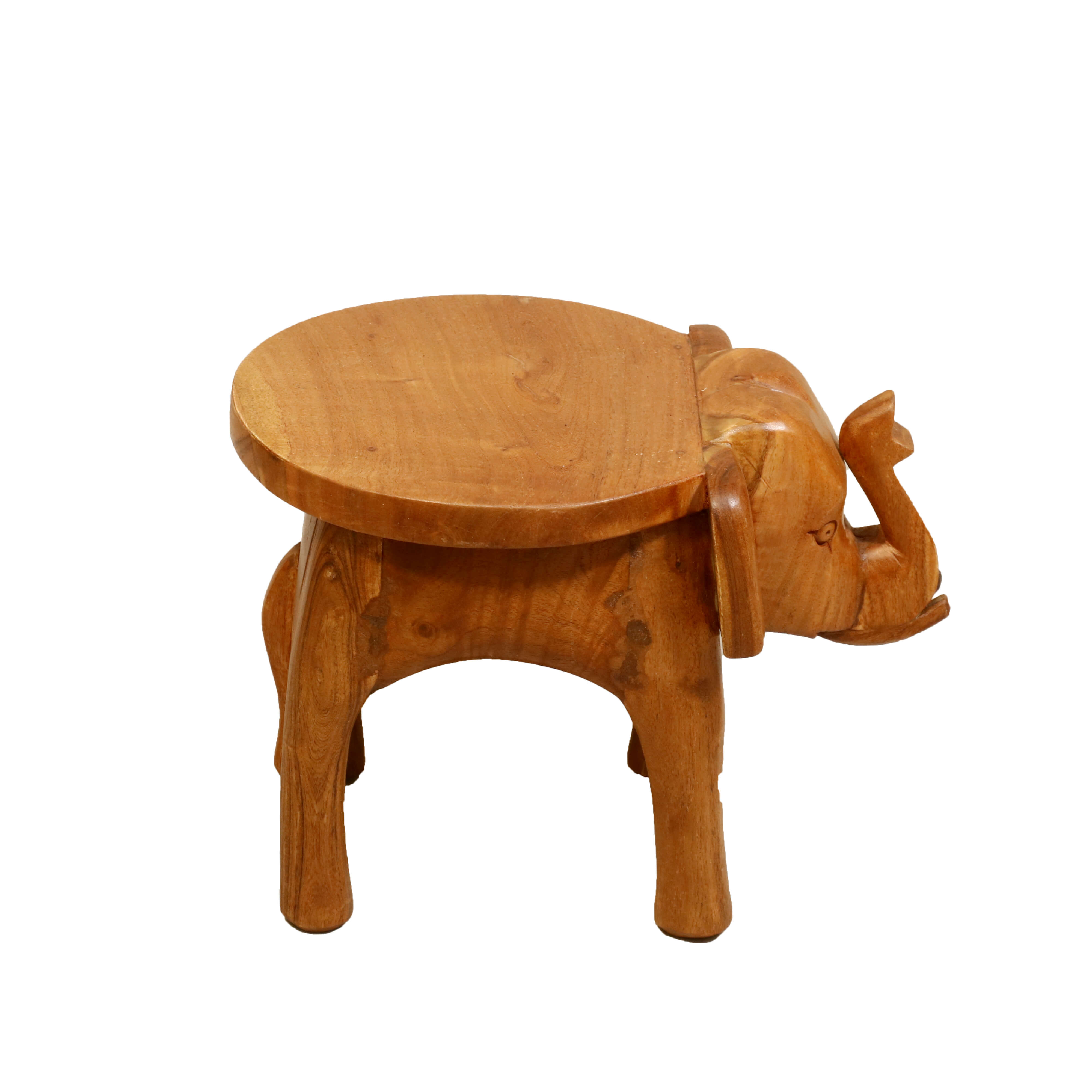 Southern Classic Wooden Tone Elephant Table Stand Animal Figurine