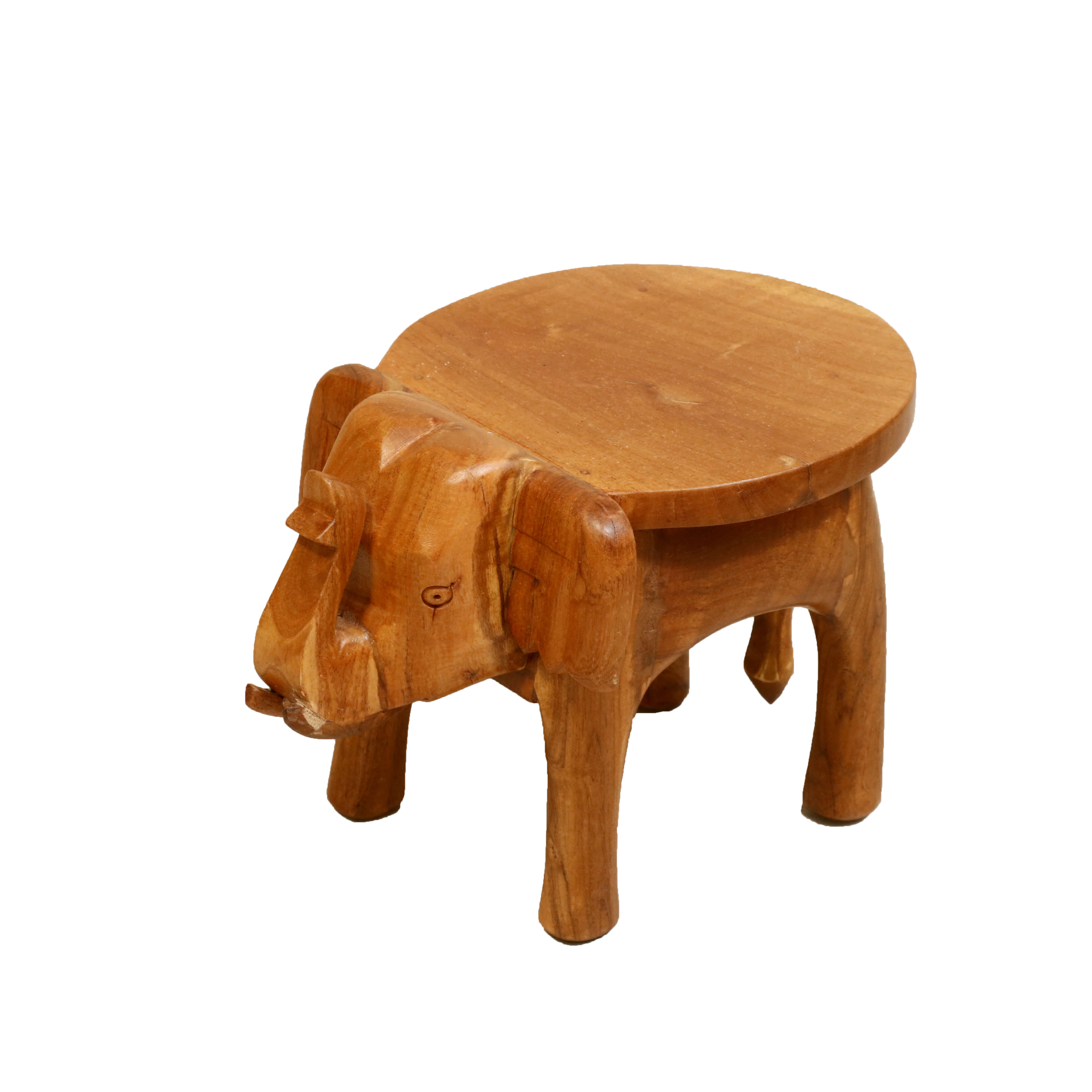 Southern Classic Wooden Tone Elephant Table Stand Animal Figurine