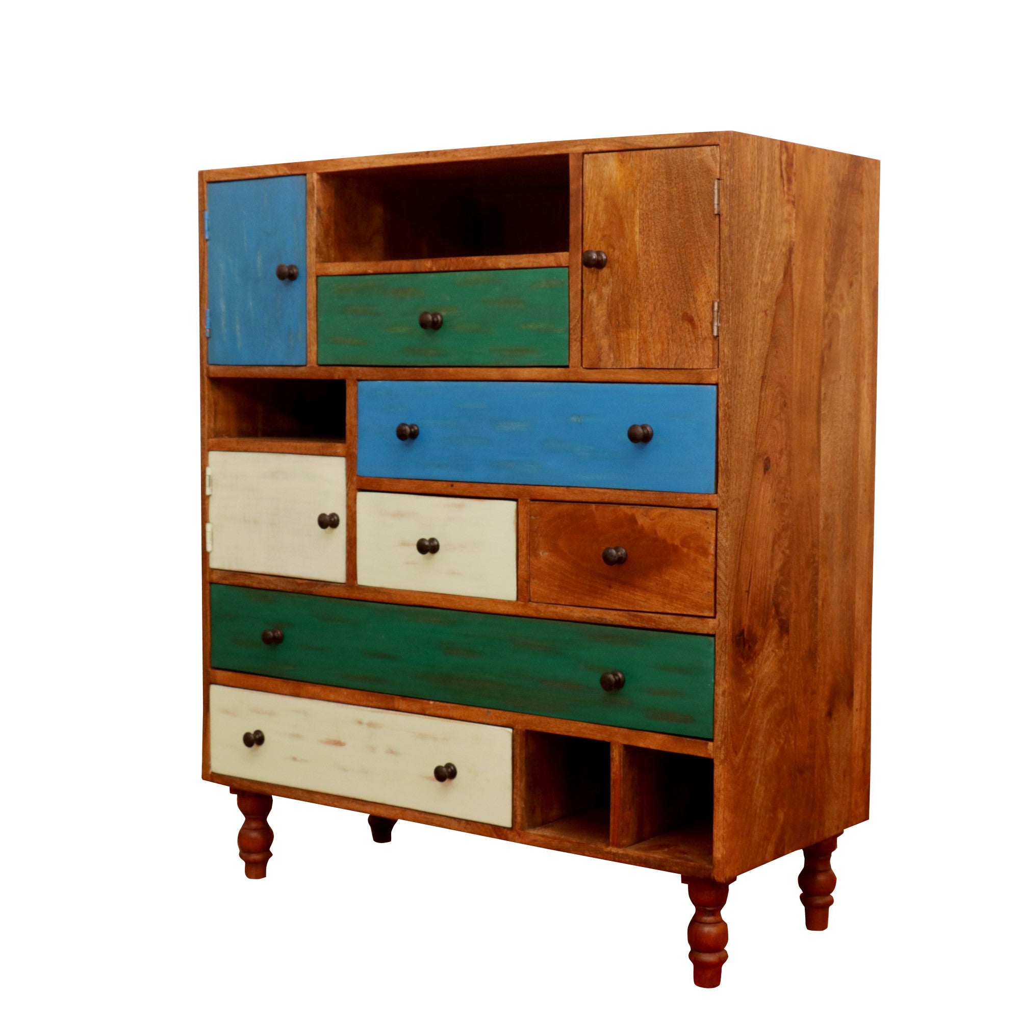 Wooden Distressed Concept Collectors Drawer Chest Drawer's Chest