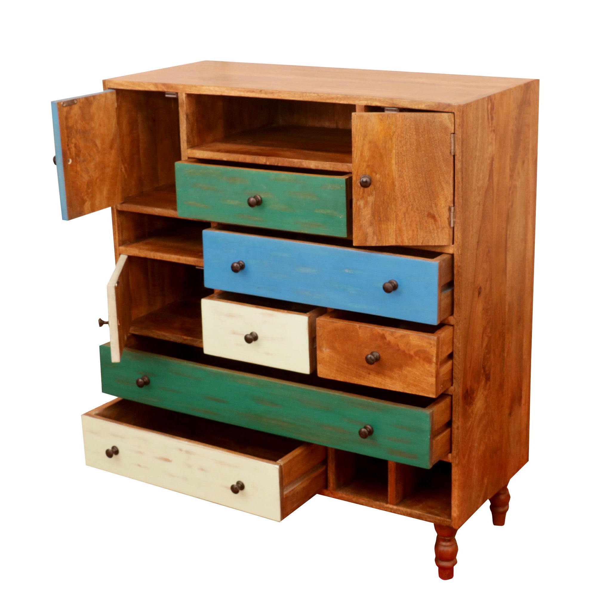 Wooden Distressed Concept Collectors Drawer Chest Drawer's Chest