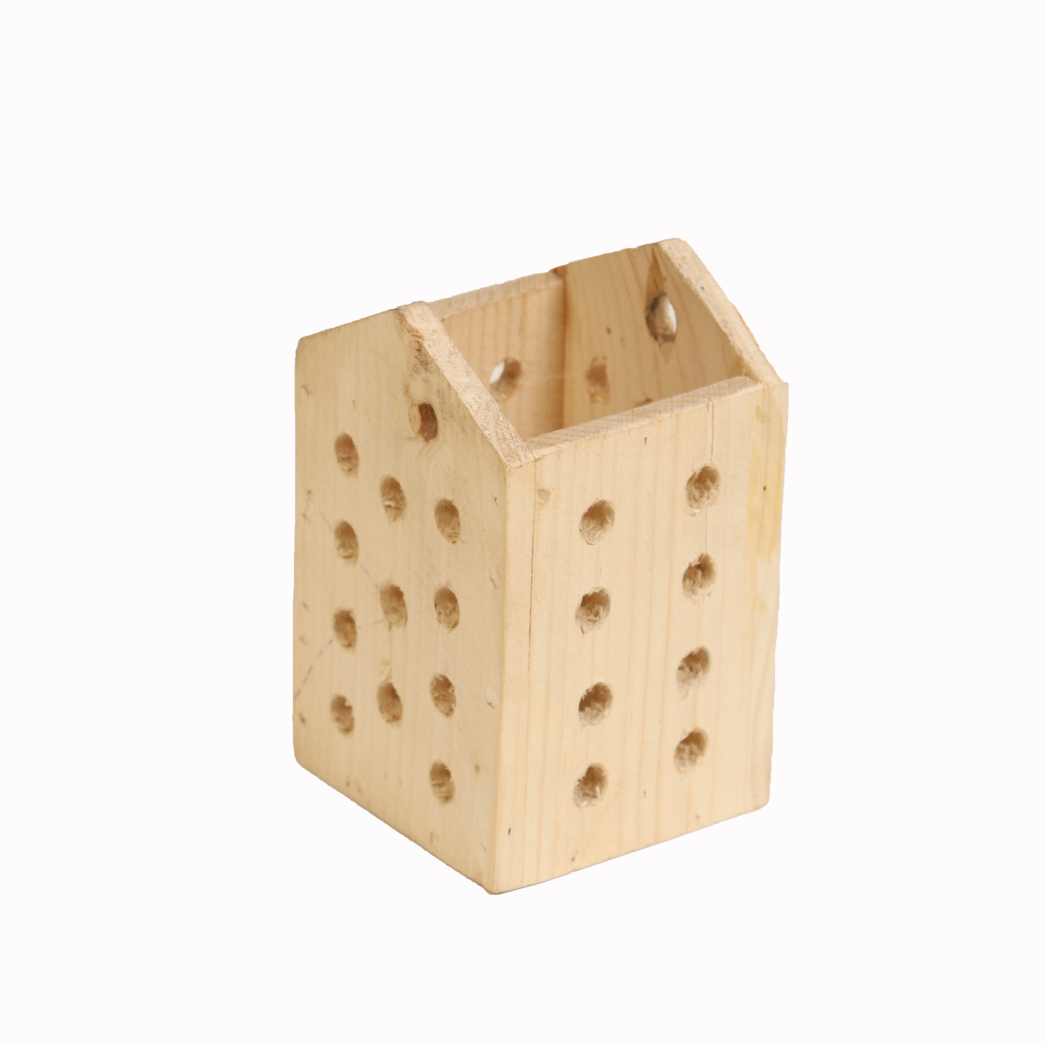 Pine Wood Pencil Stand Desk Organizer