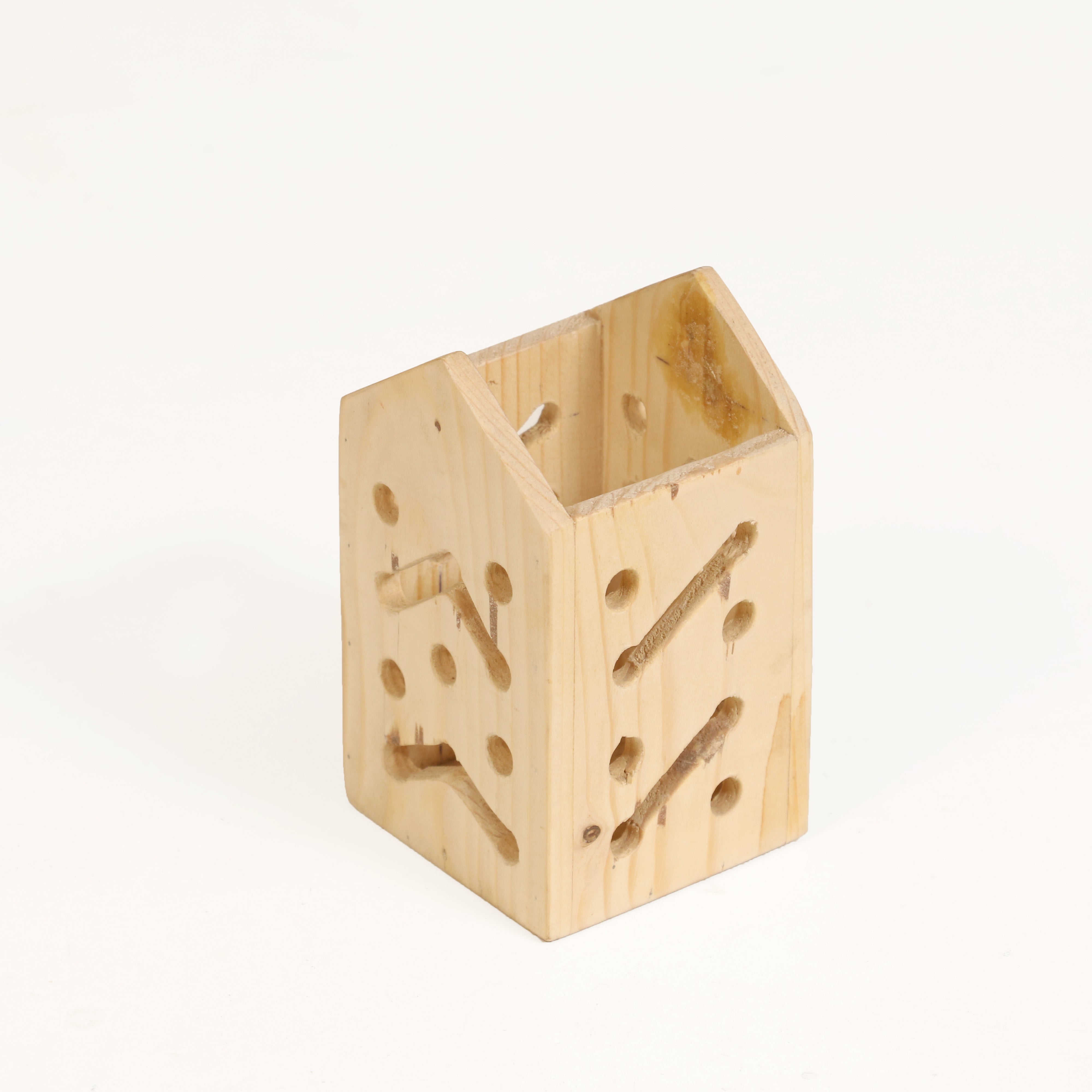 Pine Wood Pencil Stand Desk Organizer