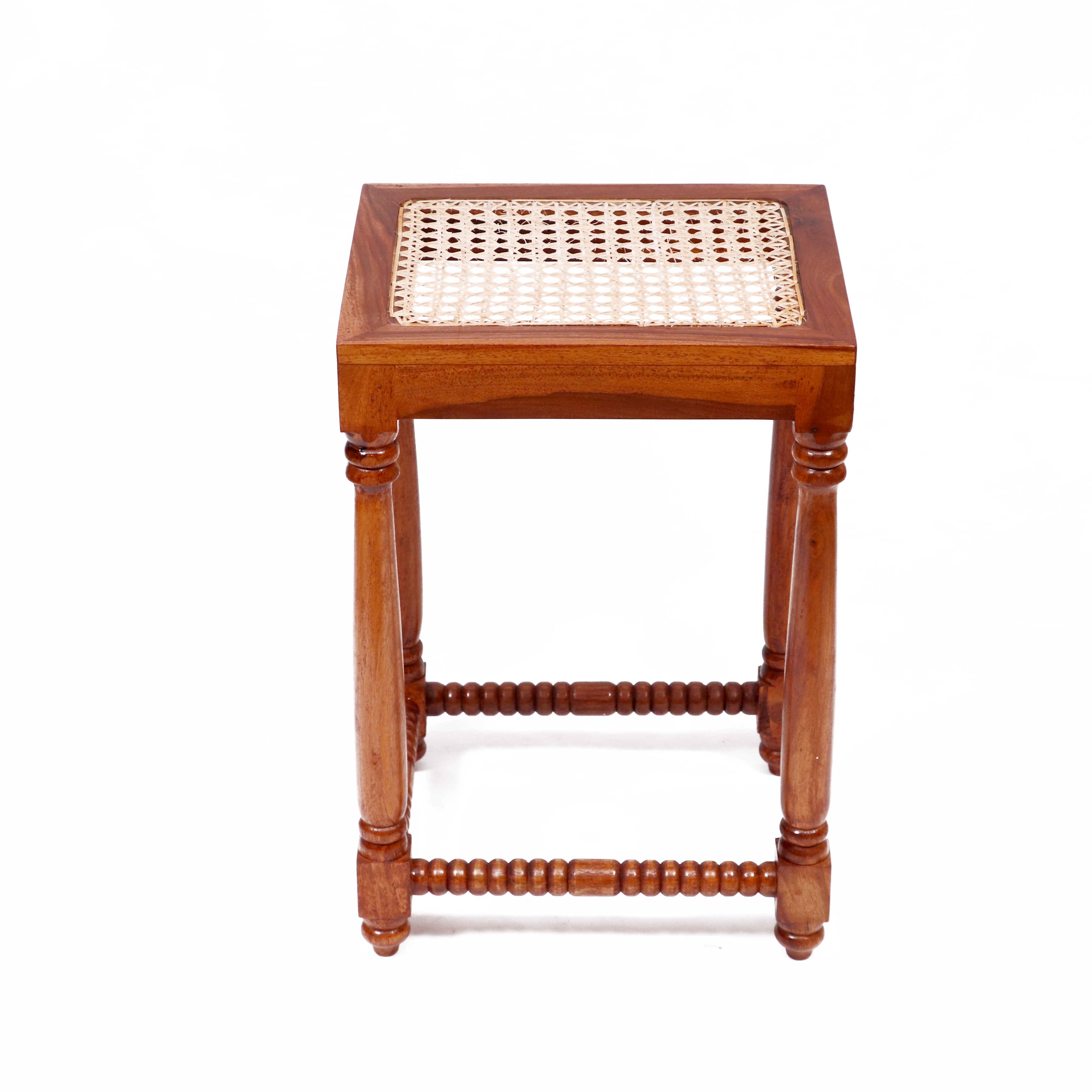 Classic Wooden Cane Nest Tables (Stool) Stool