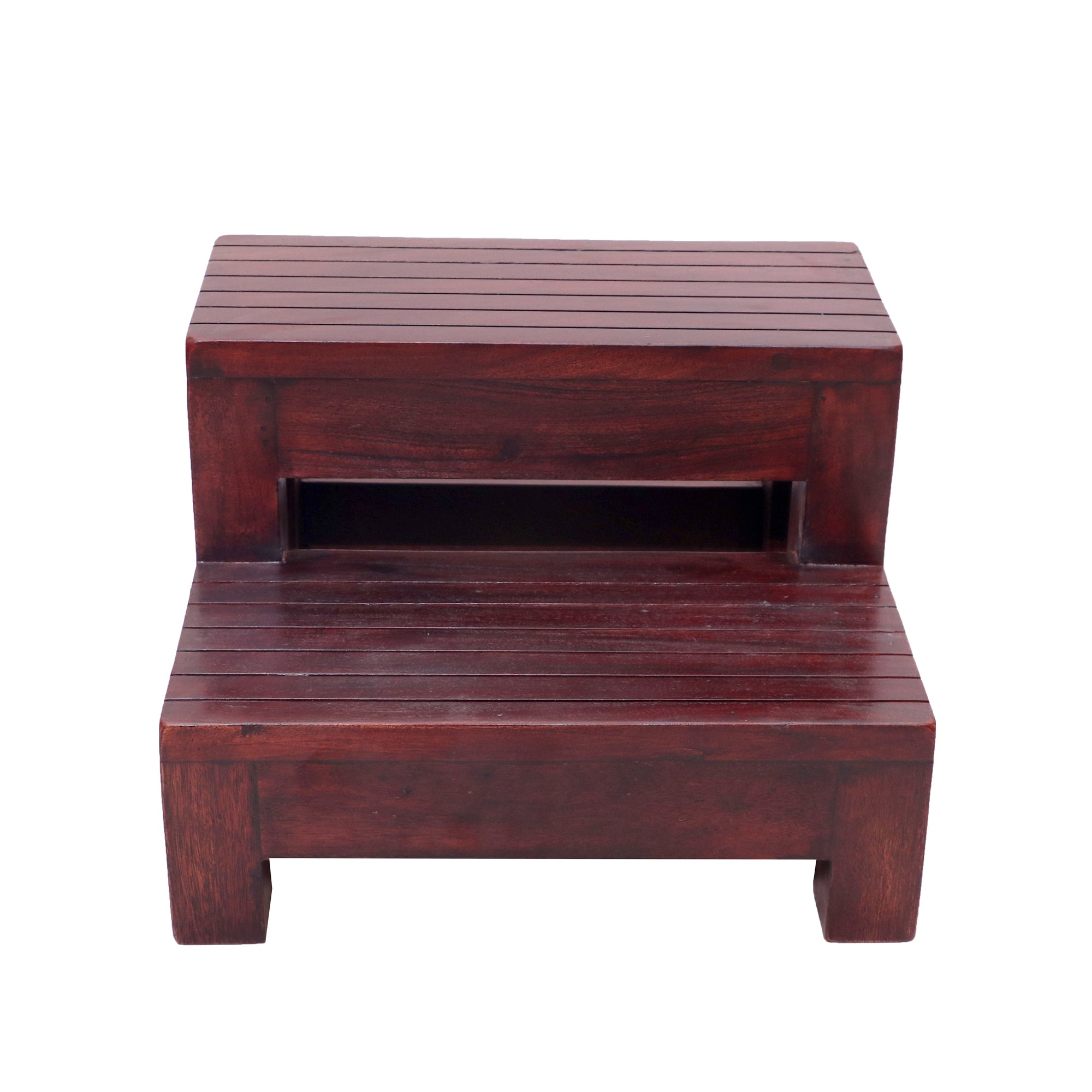 Double Step Teak Stool Stool