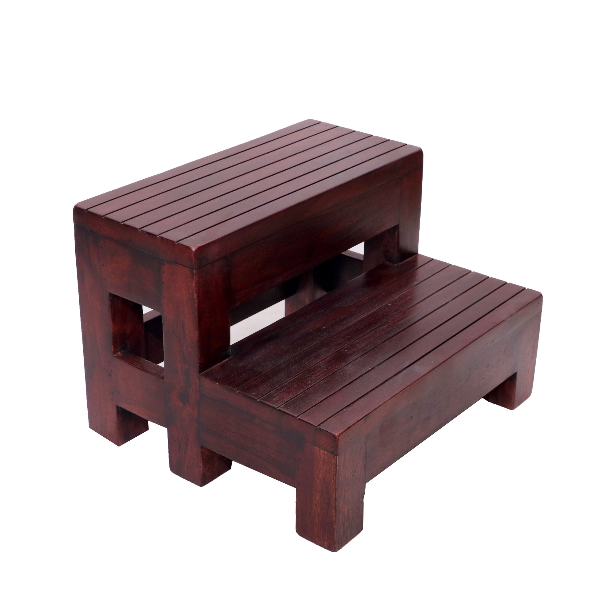 Double Step Teak Stool Stool
