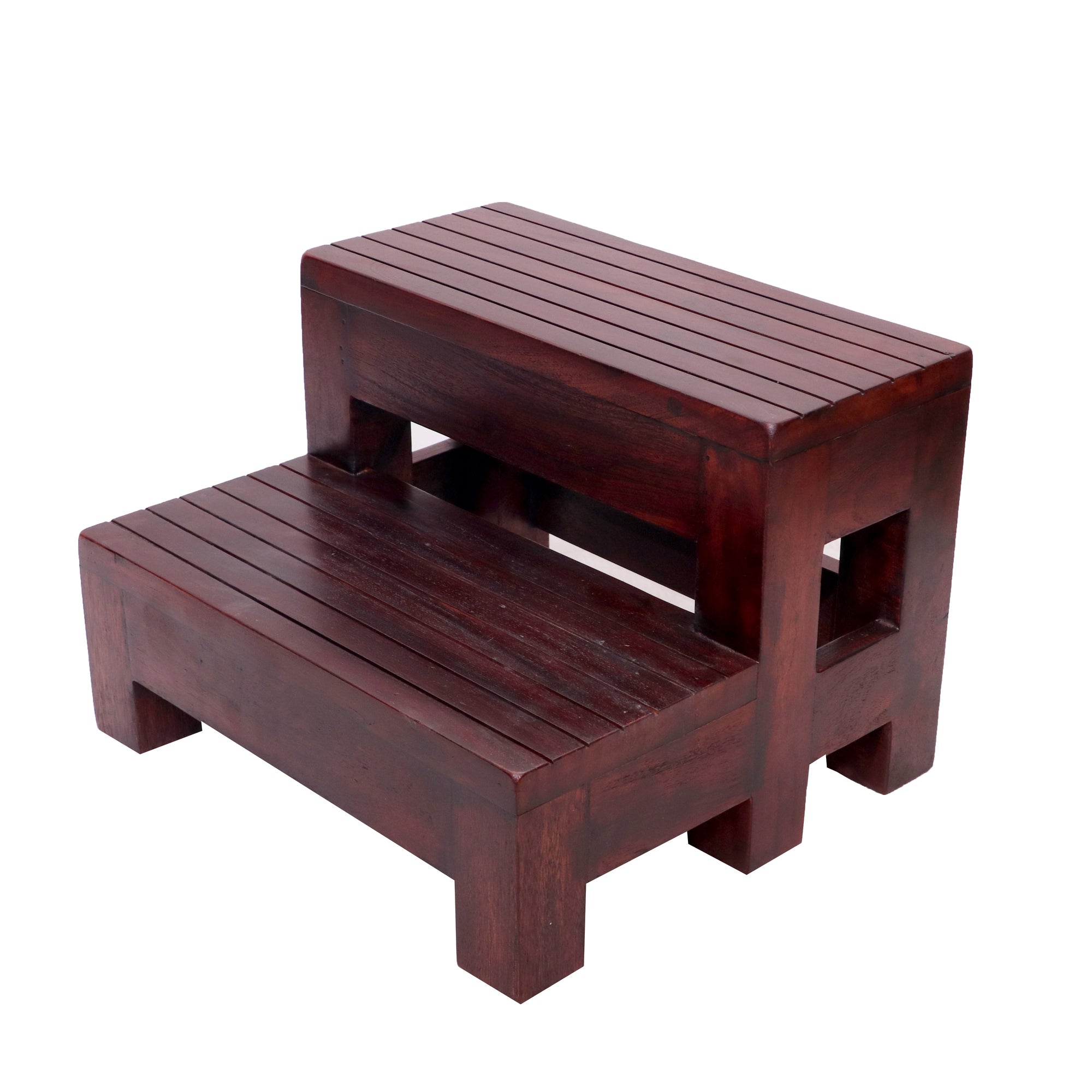 Double Step Teak Stool Stool