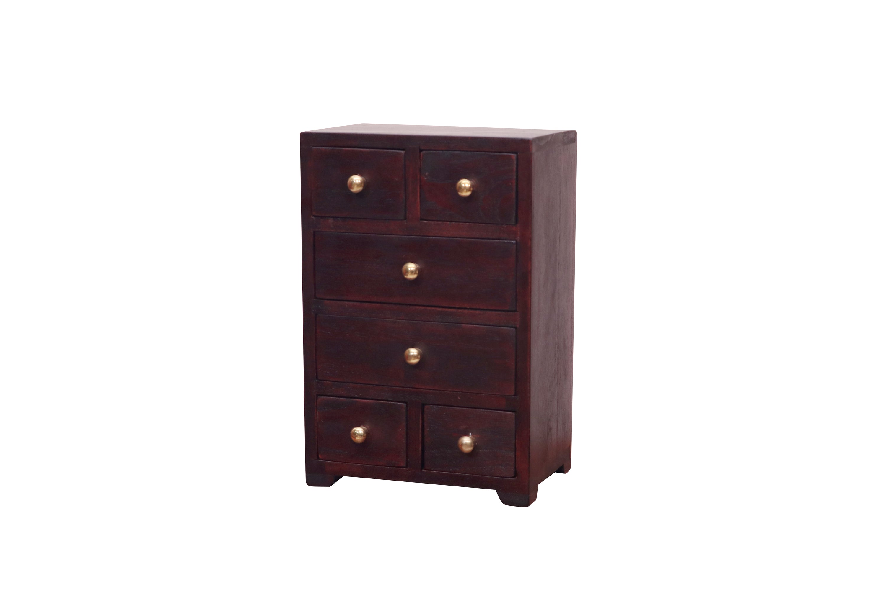 Miniature 6 Compartment Drawer's Chest for Desk organiser (Mahogany Touch) Desk Organizer