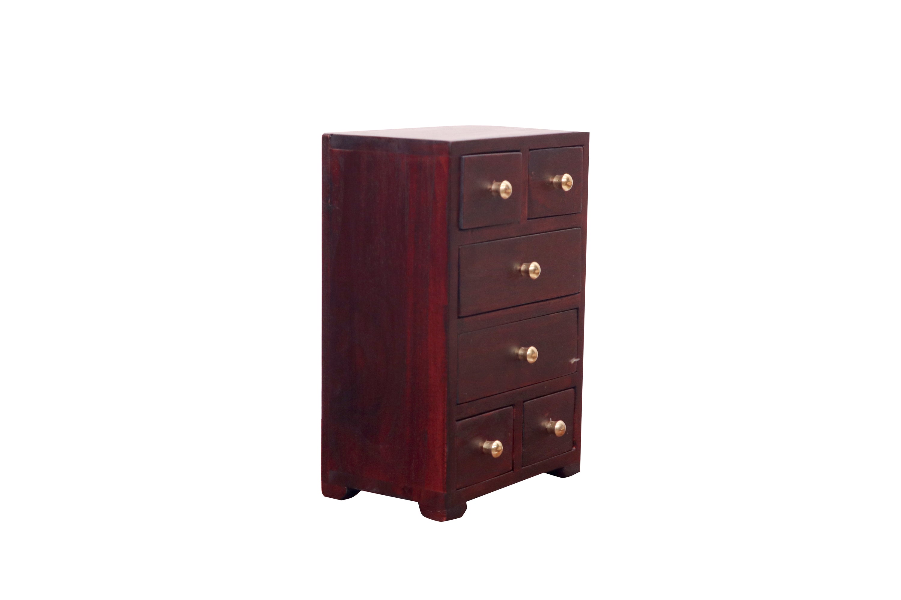 Miniature 6 Compartment Drawer's Chest for Desk organiser (Mahogany Touch) Desk Organizer