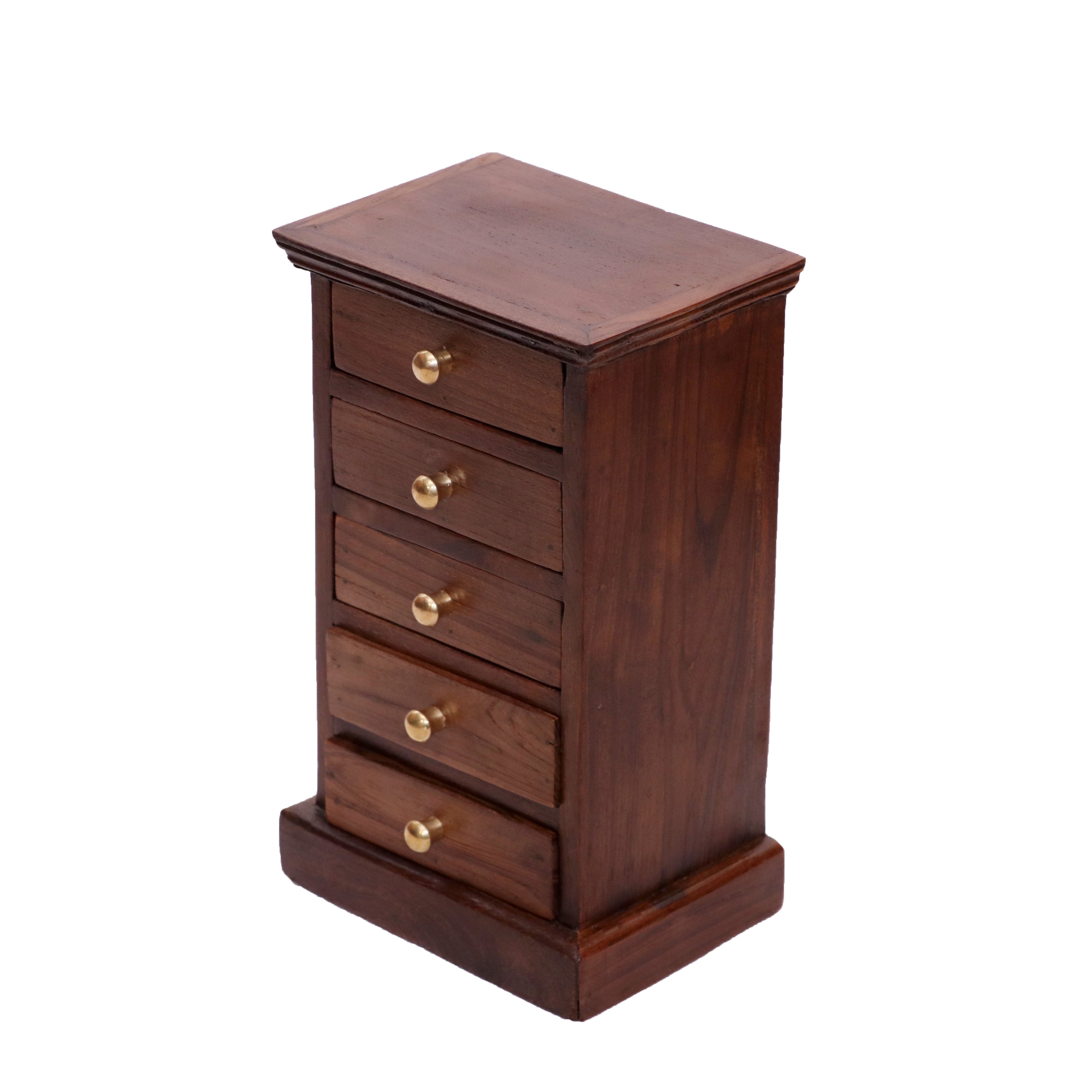 5 Drawer Natural Bureau (Dark Touch) Desk Organizer