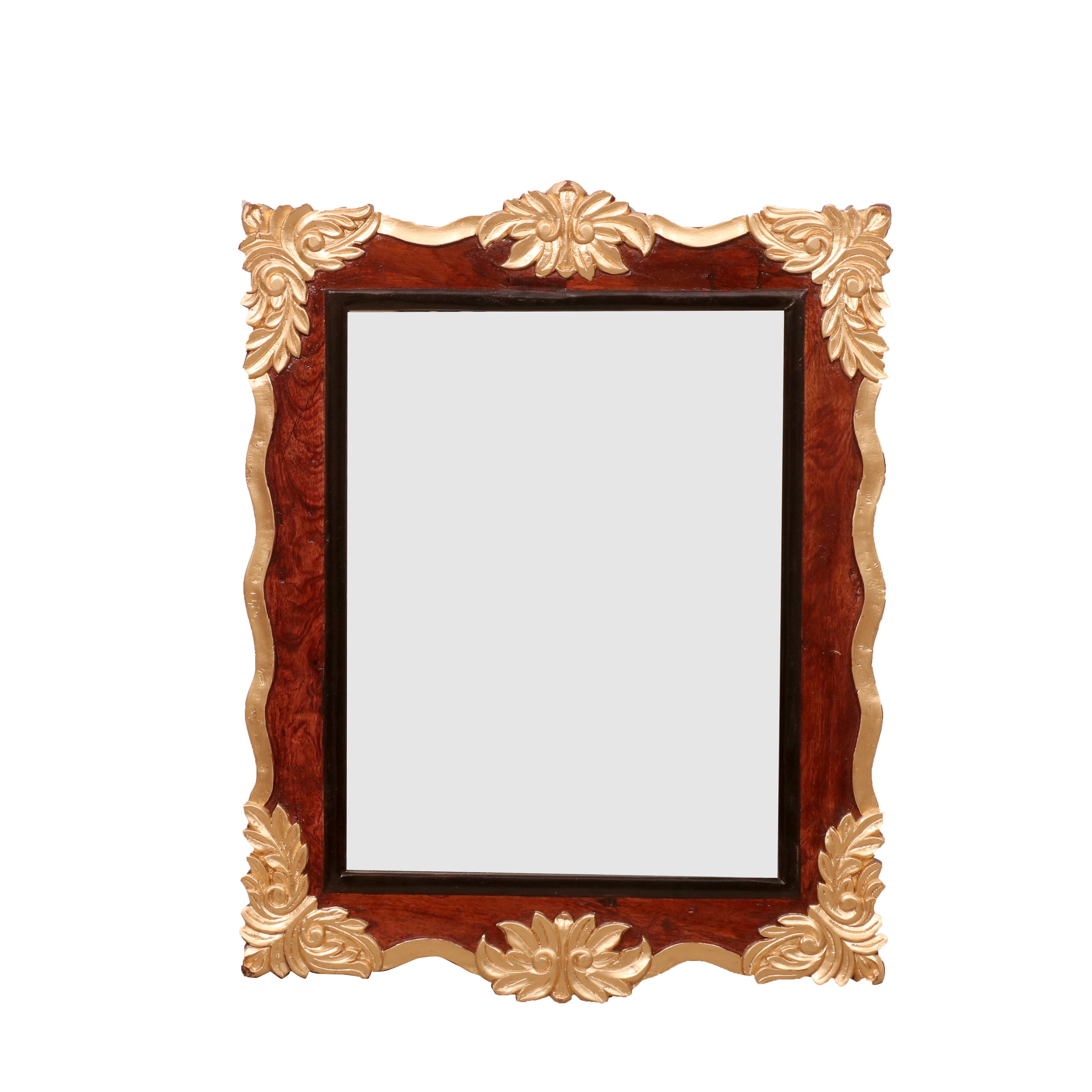Wooden Square Mirror (golden) Mirror