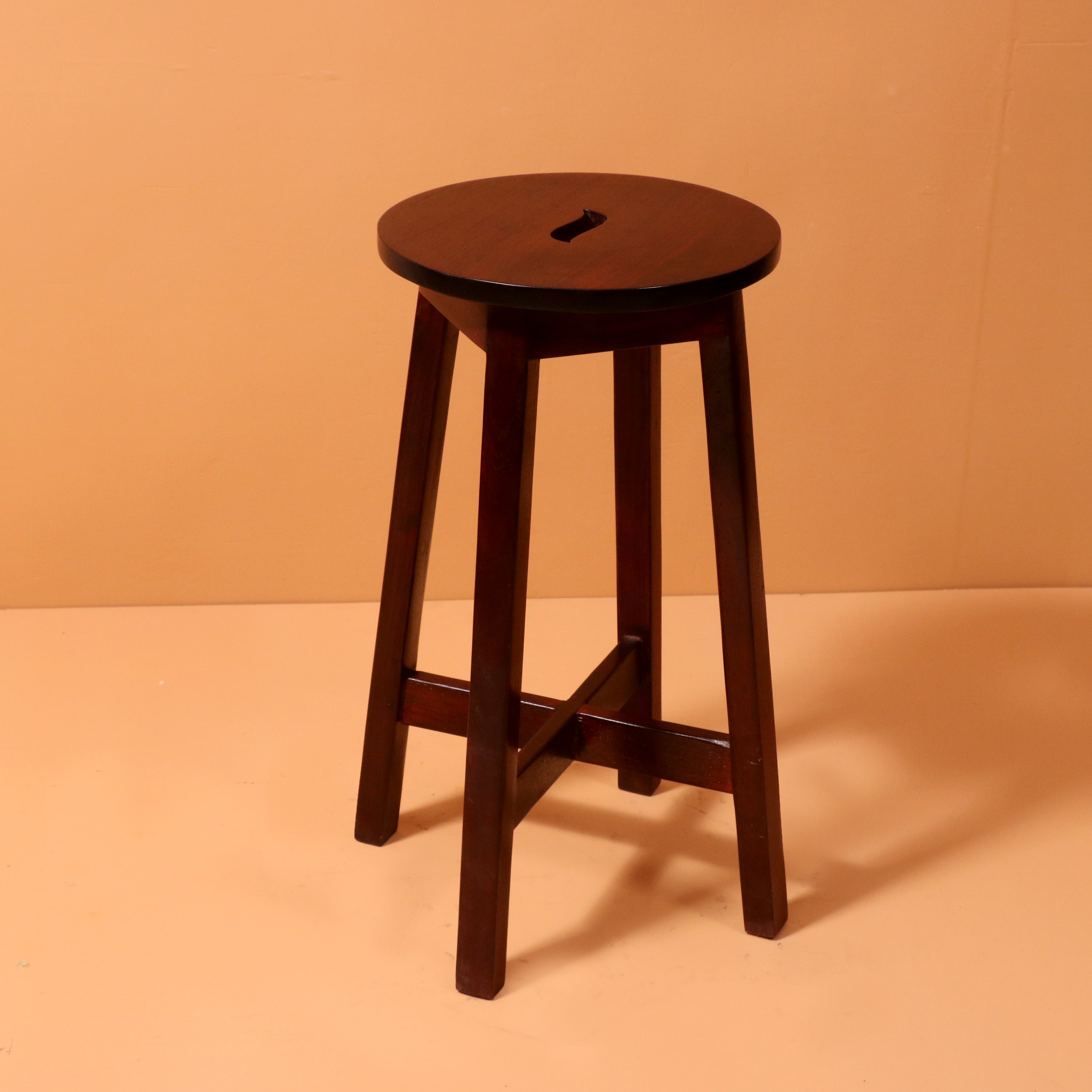 Leaf Pattern Dark Stool Stool