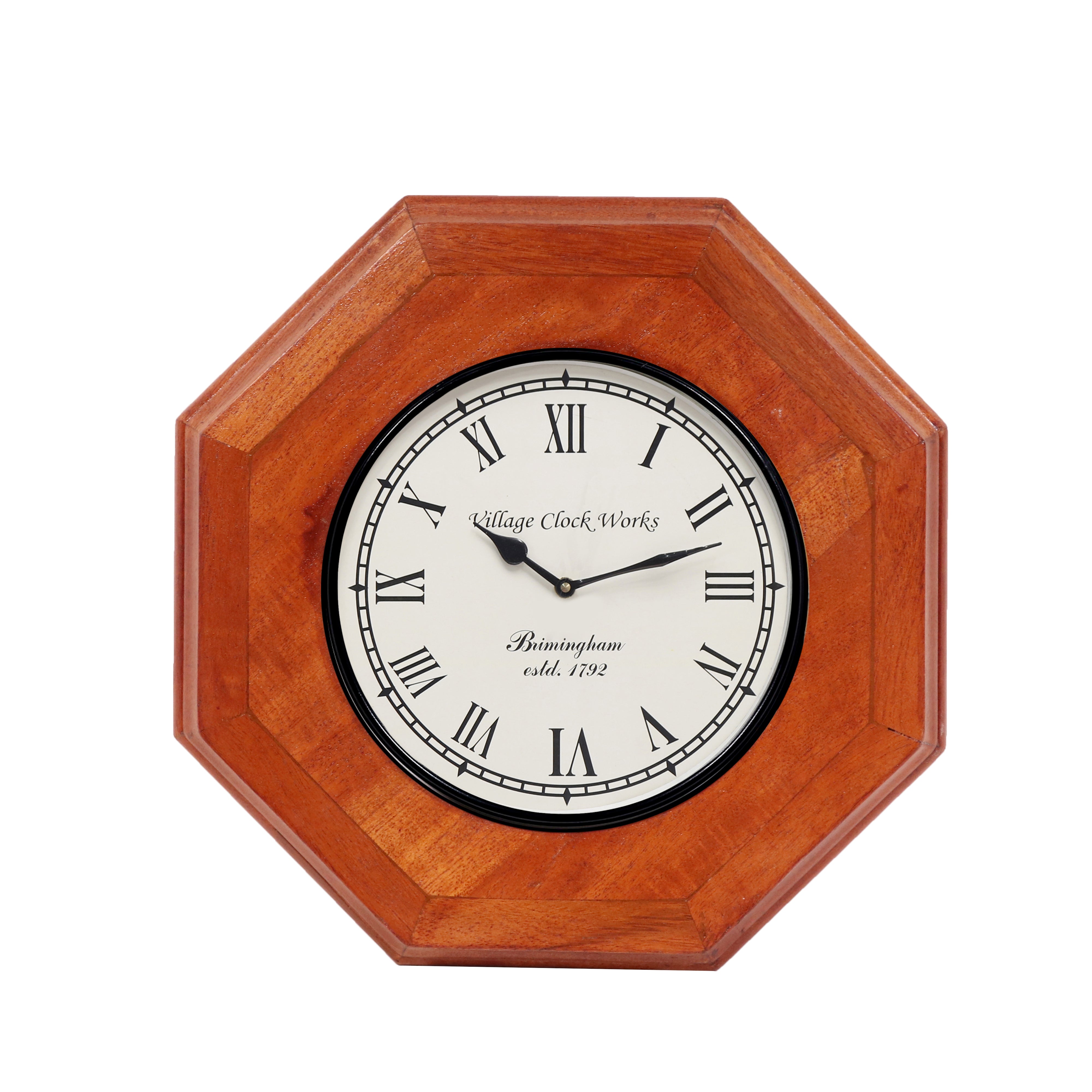 Denver Diomond Shaped Natural Solid Wood Clock Clock