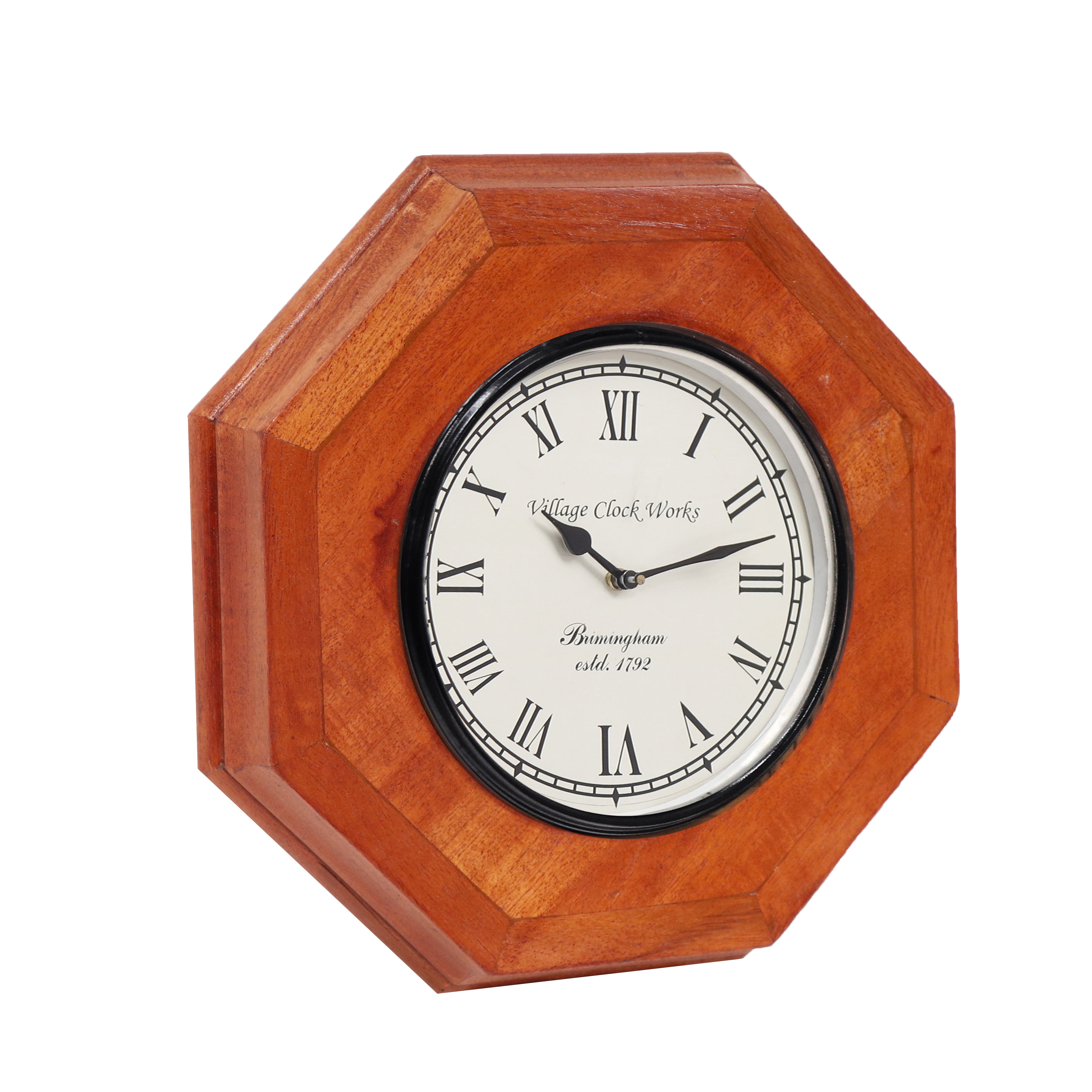 Denver Diomond Shaped Natural Solid Wood Clock Clock