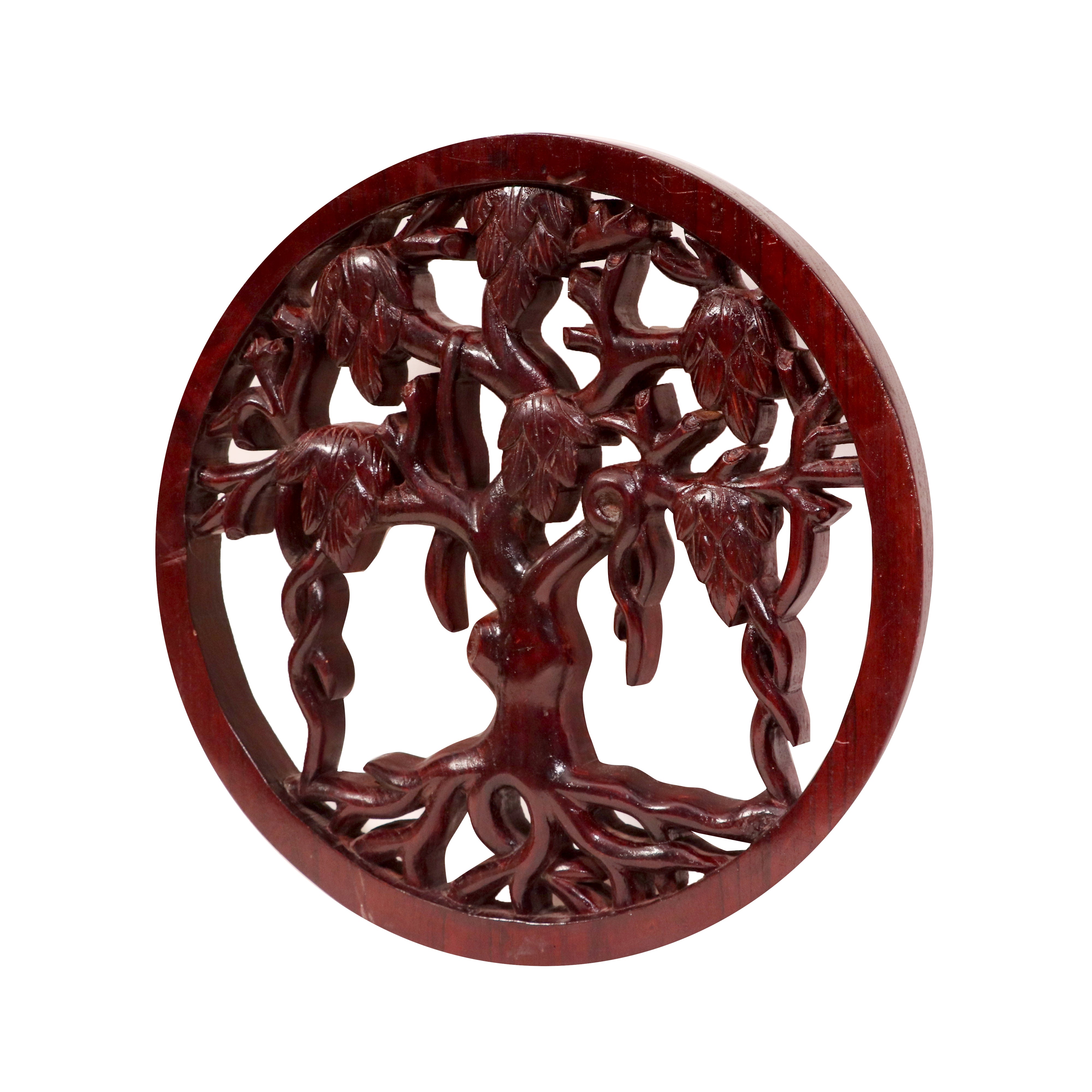 Mohagany Touch Wooden Teak Ring Tree Wall Decor Wall Decor