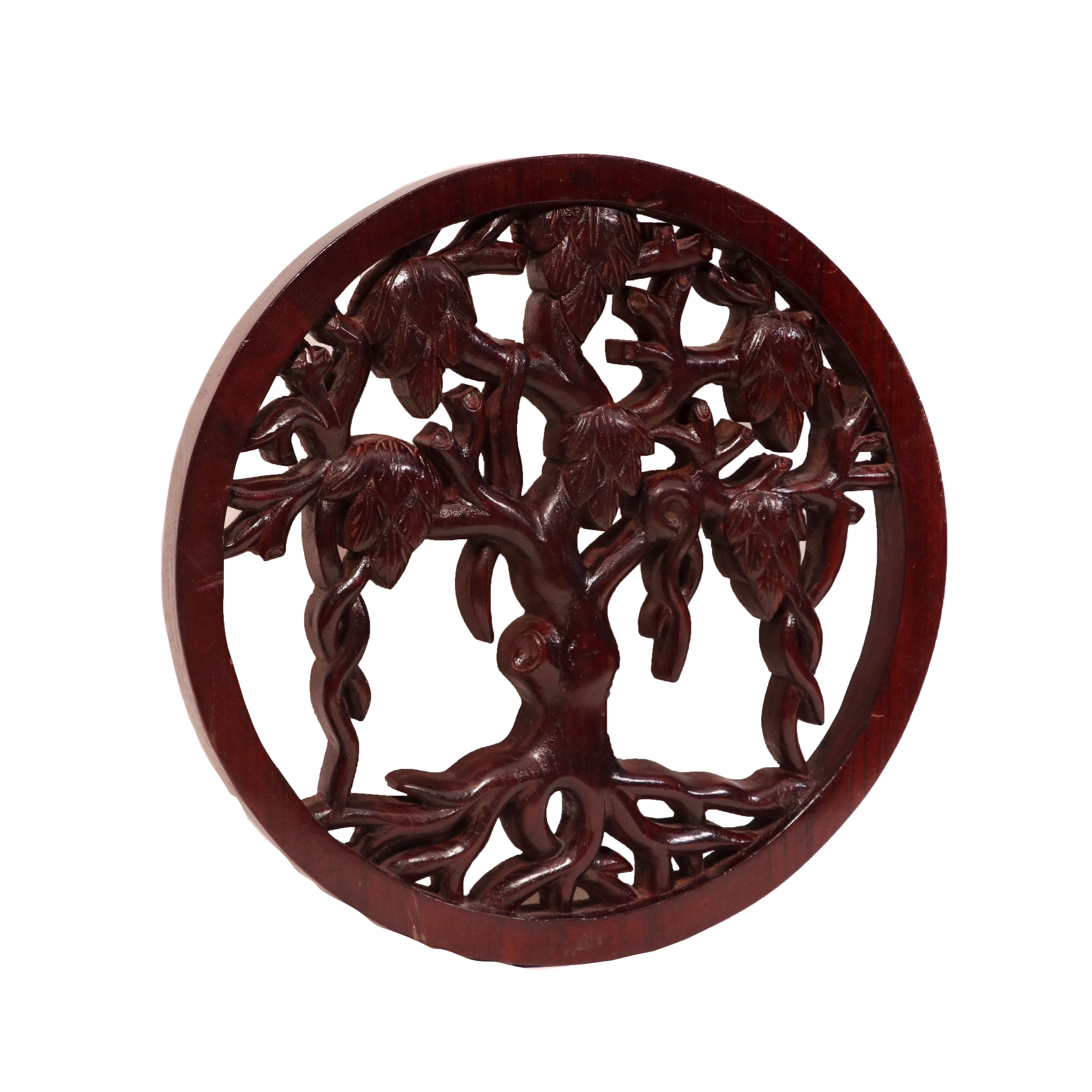 Mohagany Touch Wooden Teak Ring Tree Wall Decor Wall Decor