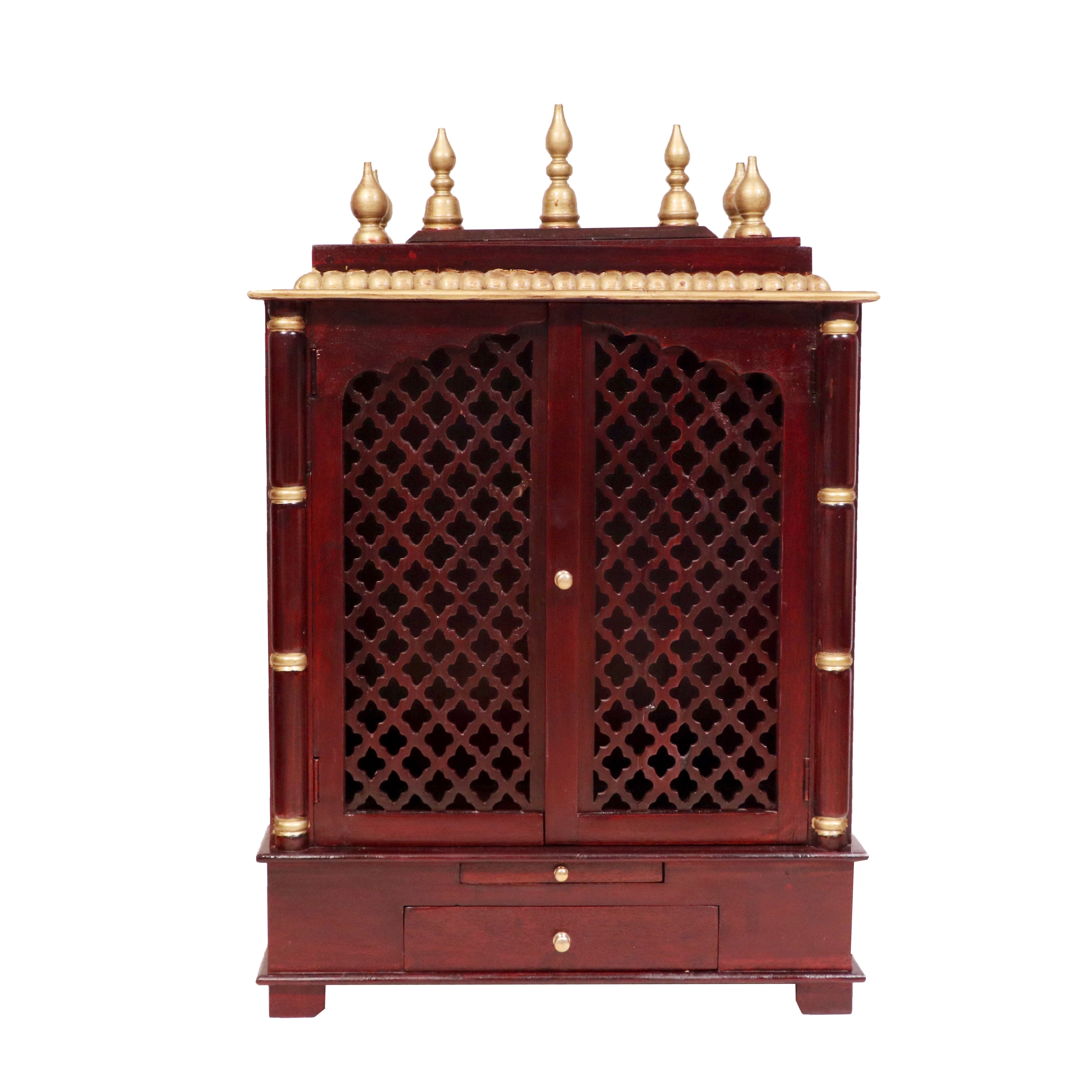 Royal Wooden Carved Jali Door Temple Temple