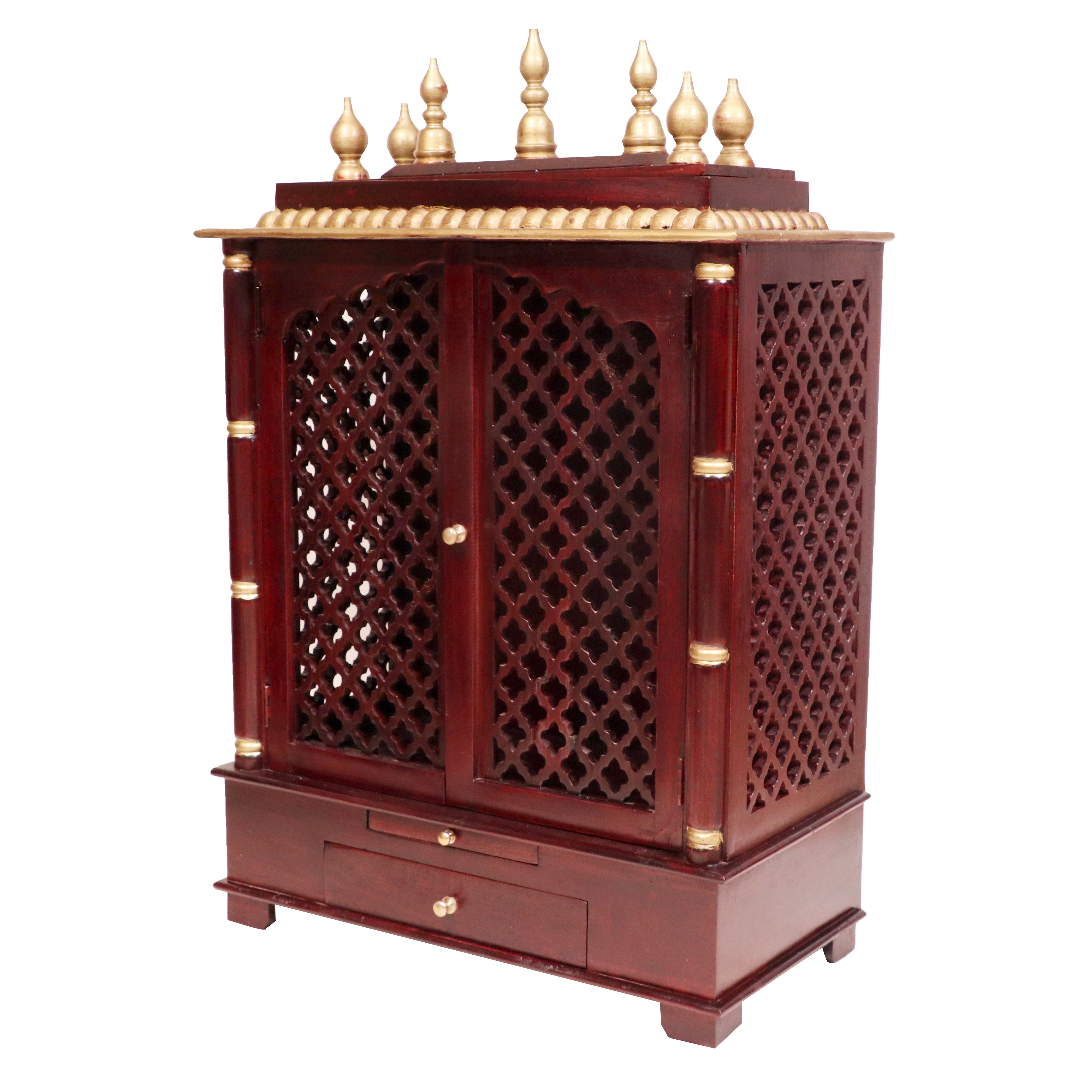 Royal Wooden Carved Jali Door Temple Temple