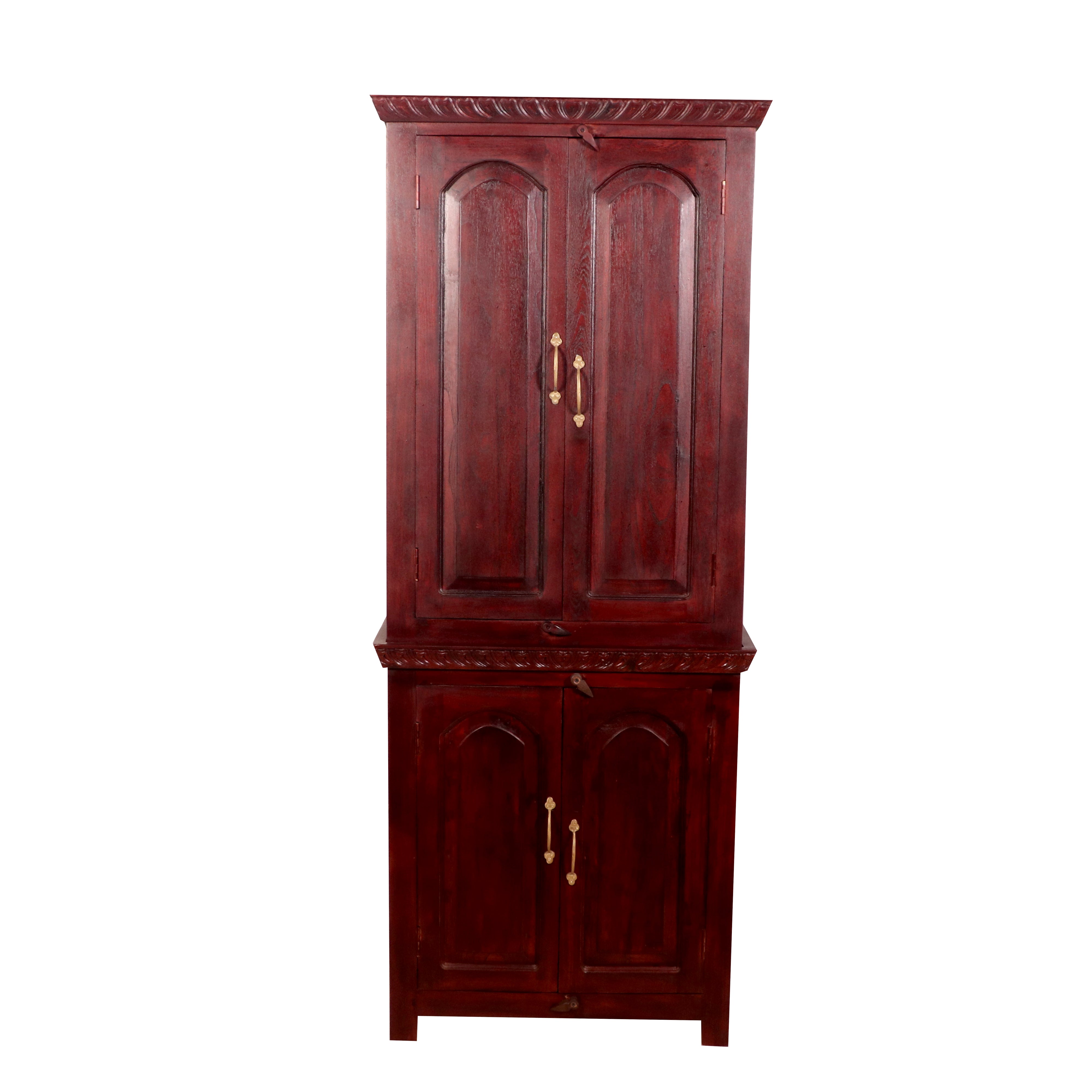 Solid teak 2-Part Long Wardrobe Wardrobe