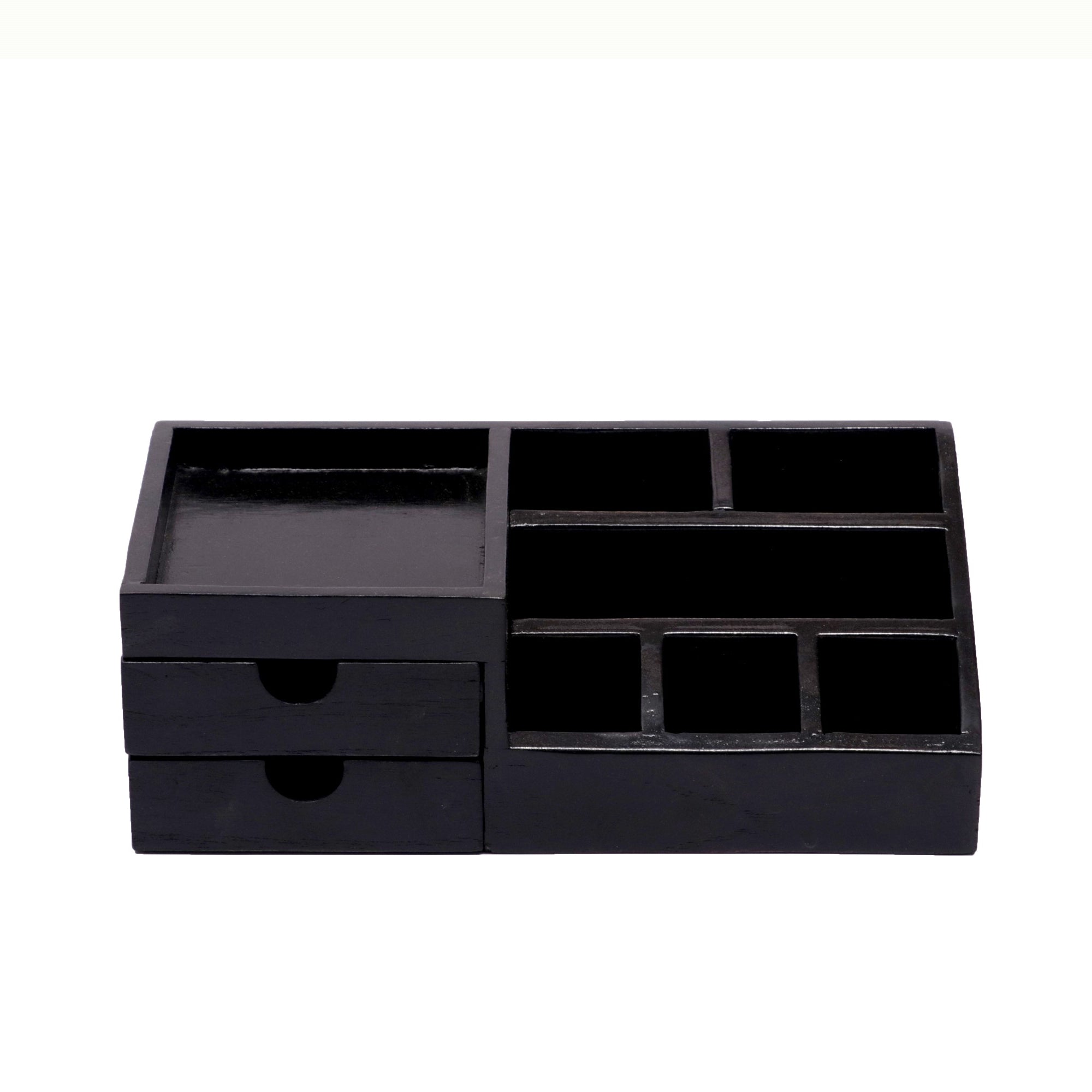7-compartment Wood Desk Organizer (Dark Tone) Desk Organizer