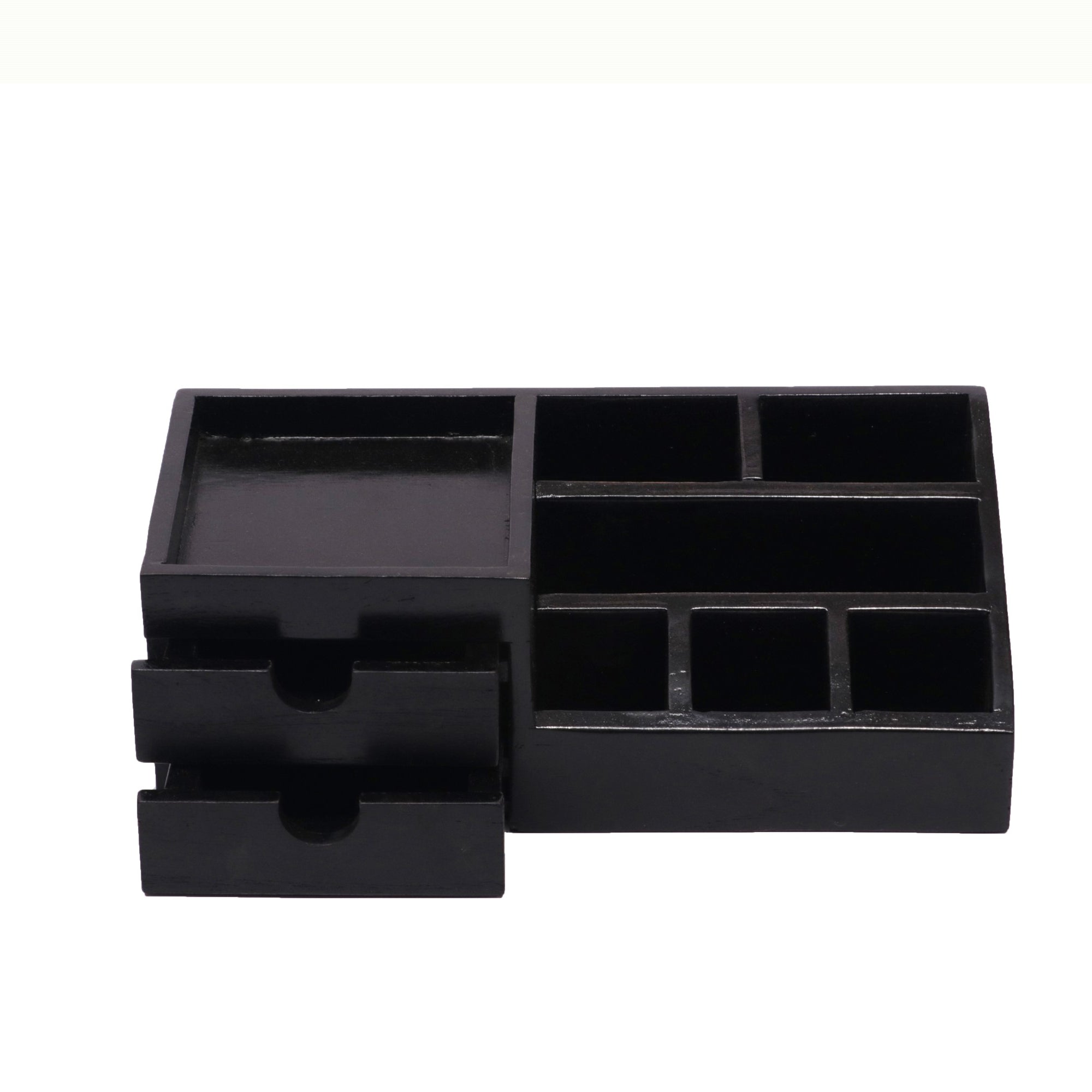 7-compartment Wood Desk Organizer (Dark Tone) Desk Organizer