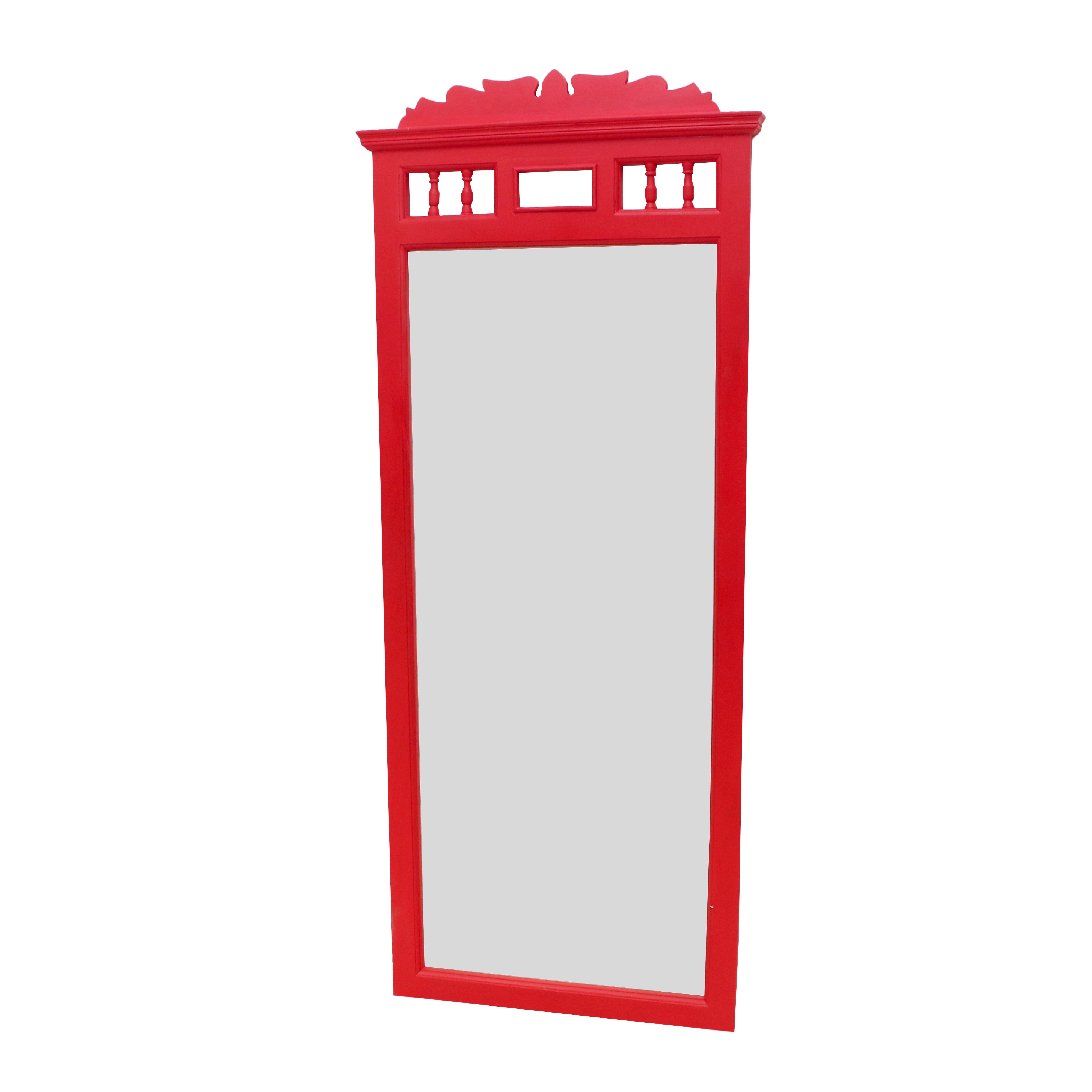 Long 6ft Solid wood crimson Red wall hanging Mirror Mirror