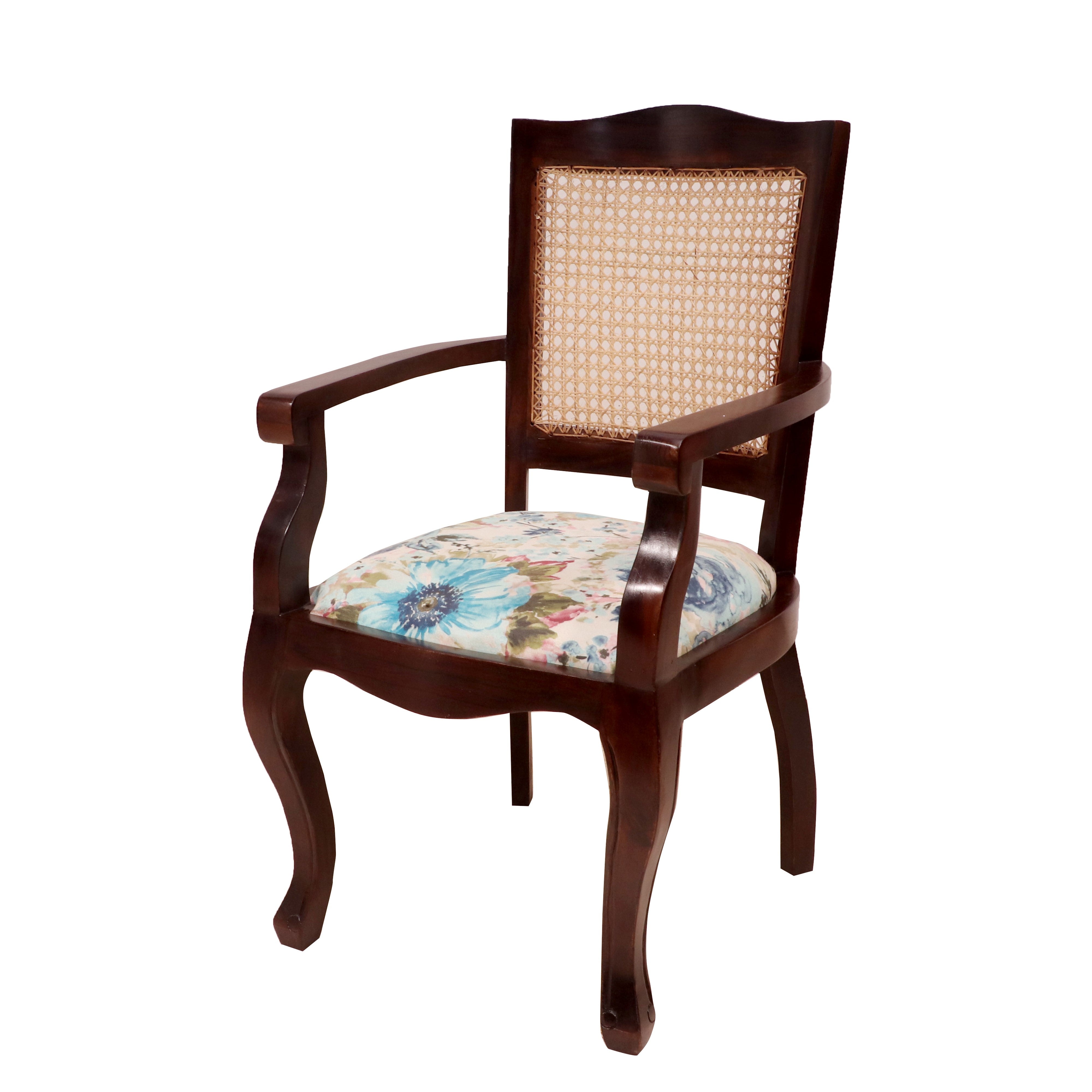 Sewe Cane Back Handmade Wooden Royal Arm Chair Arm Chair