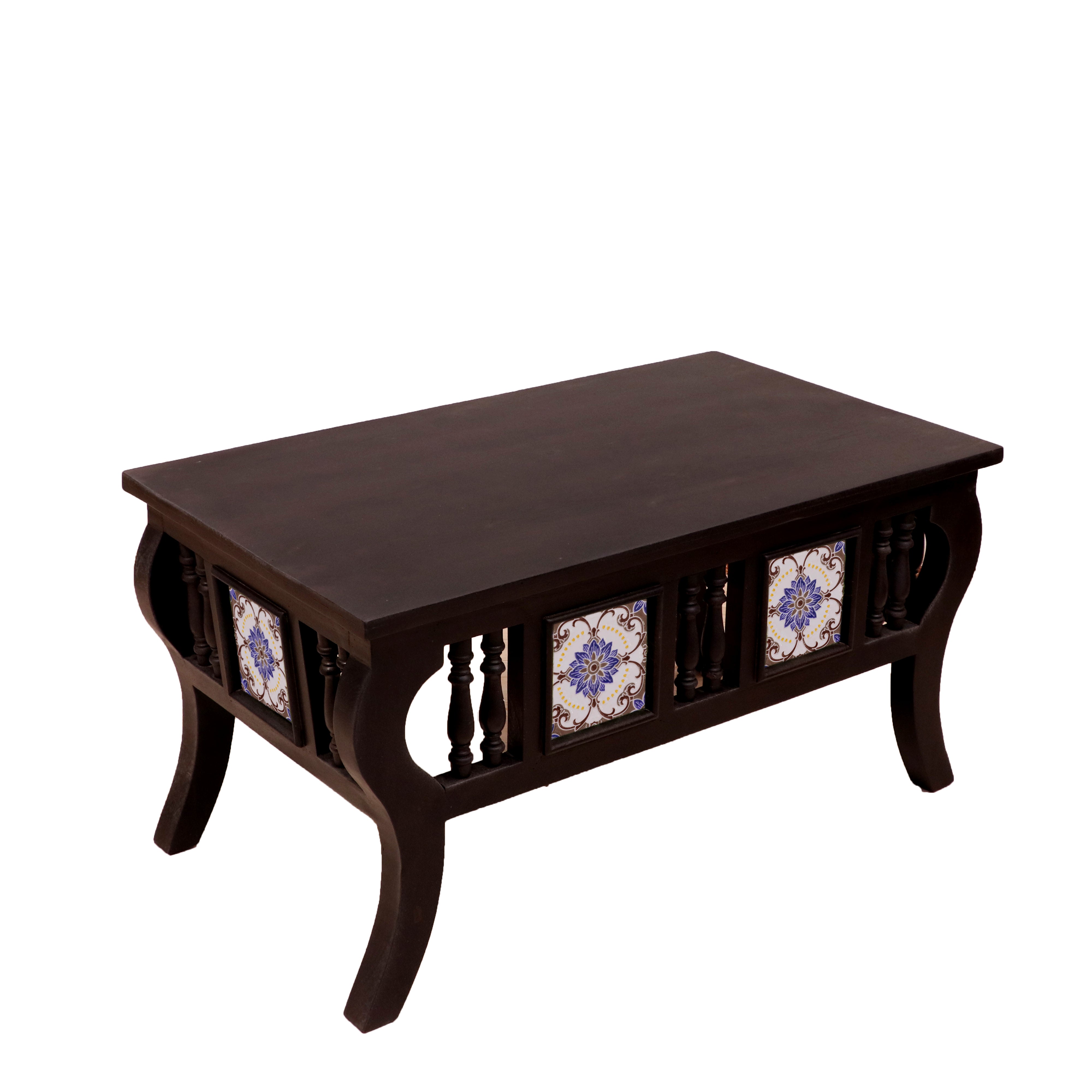 Boubon Black Touch Tiled Handmade Wooden Coffee Table Coffee Table