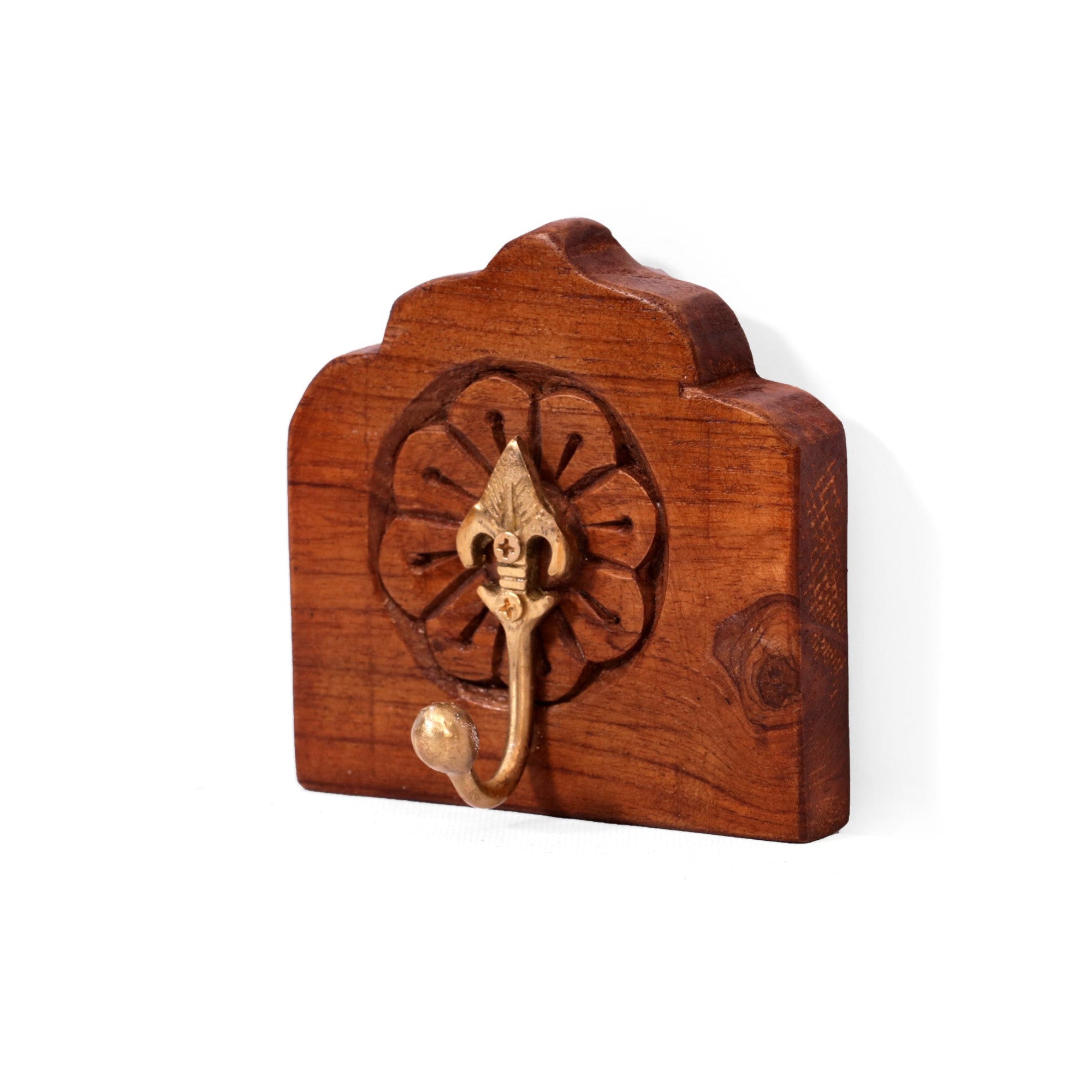 Single Premium Wooden Brass Hook Hook