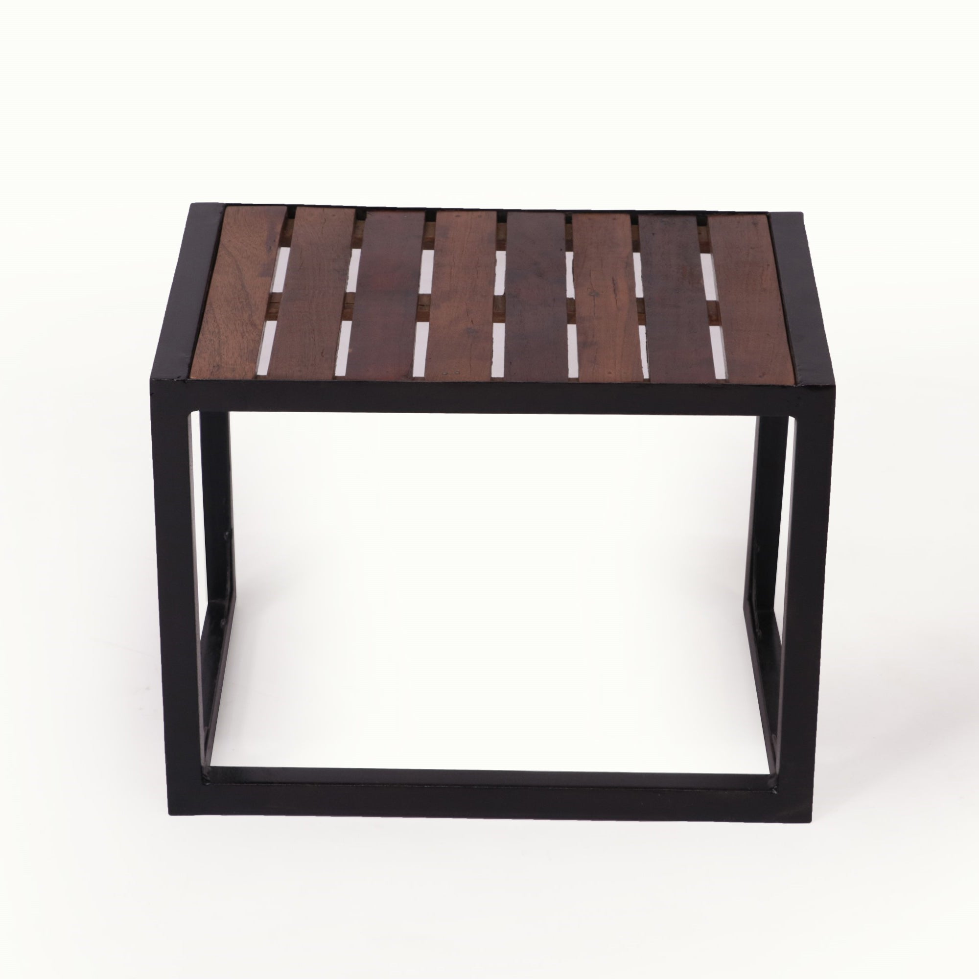 Wooden Metallic Frame Table Stand Stool