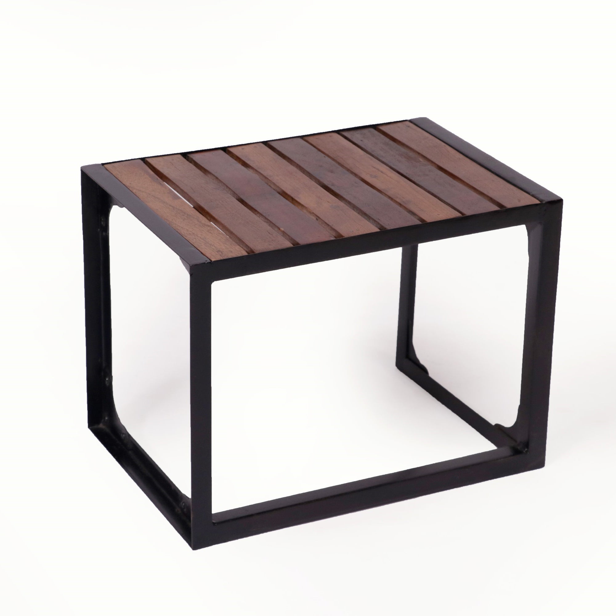 Wooden Metallic Frame Table Stand Stool