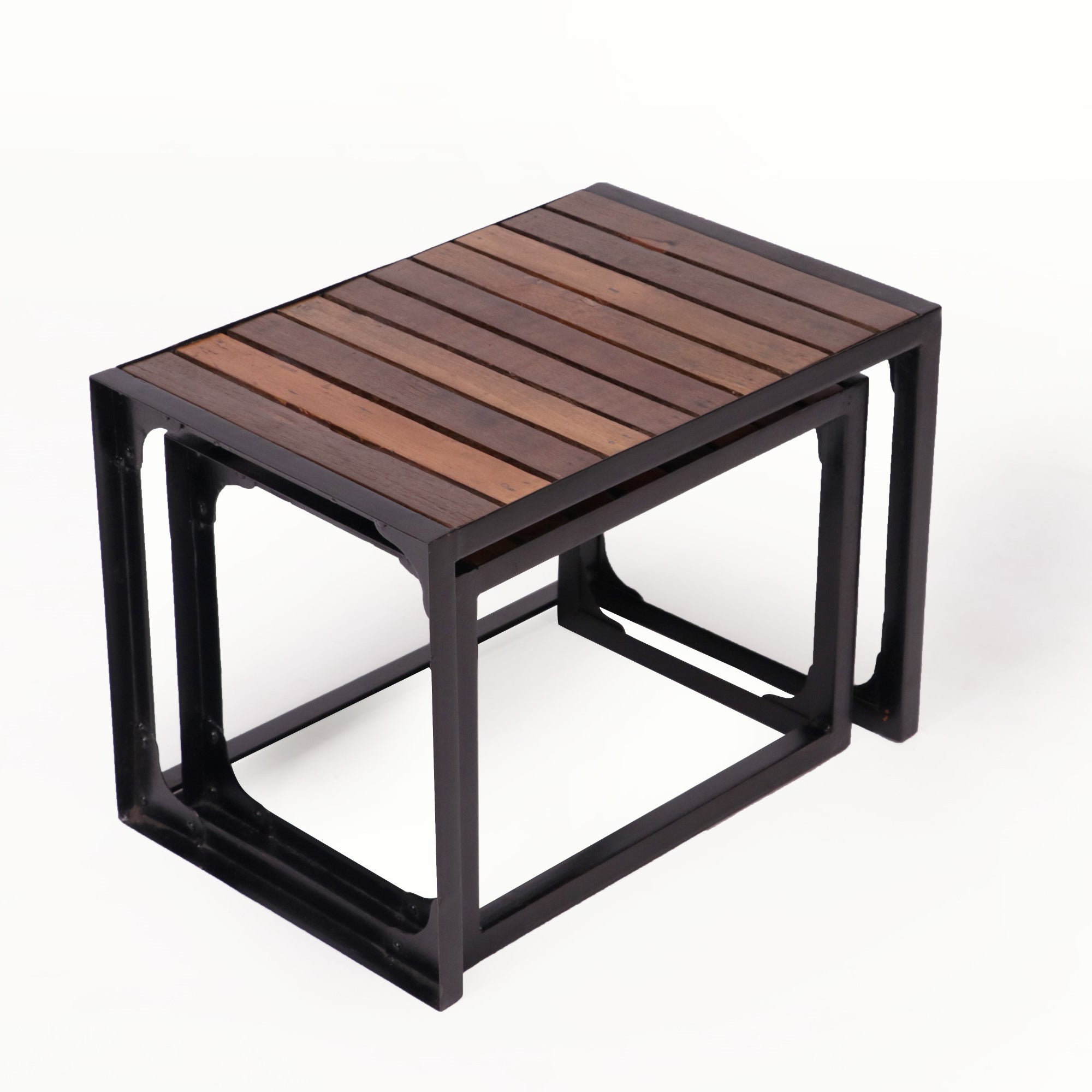 Wooden Metallic Frame Table Stand Stool