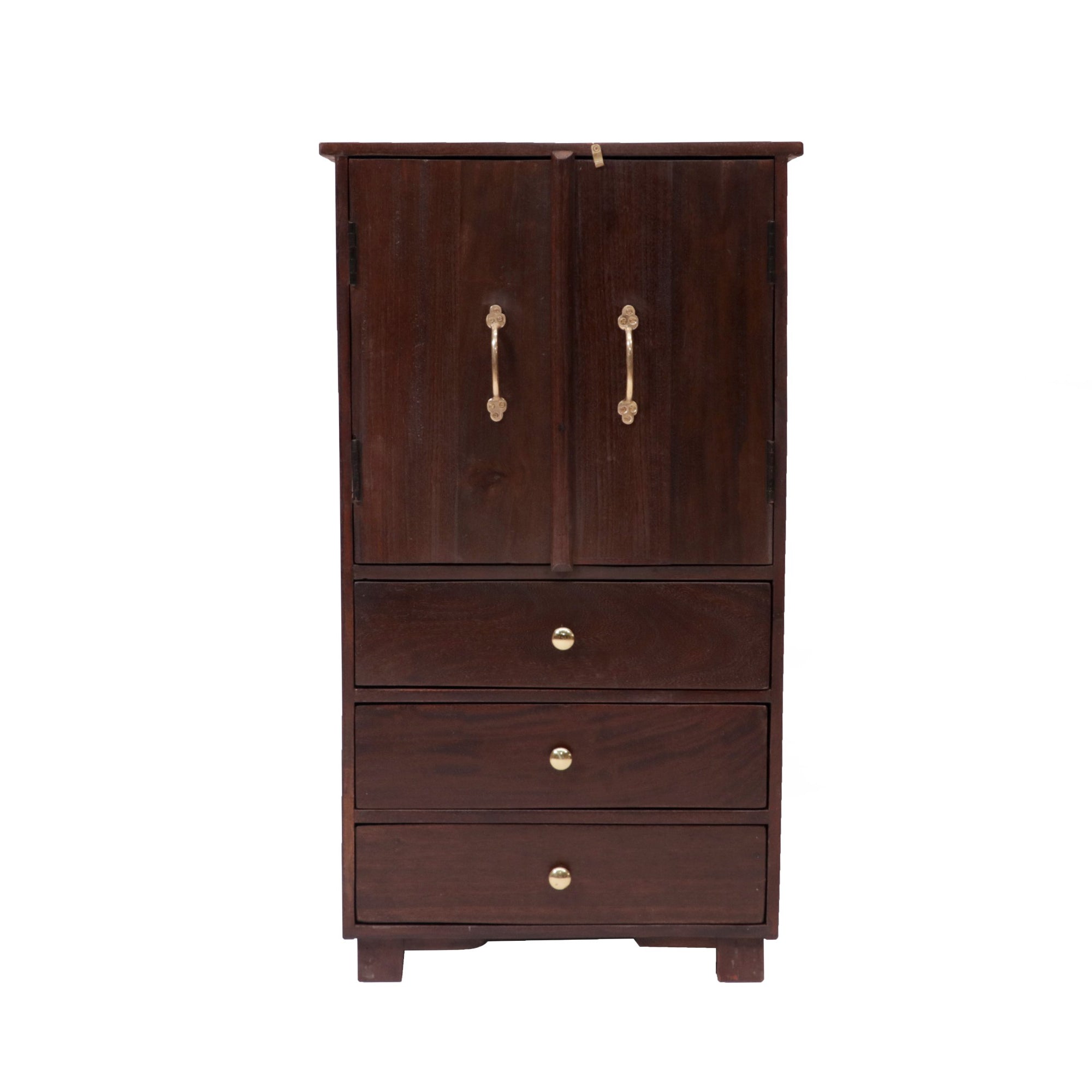 Wooden 3 Drawer 1 Double Door Compact Cupboard Cupboard