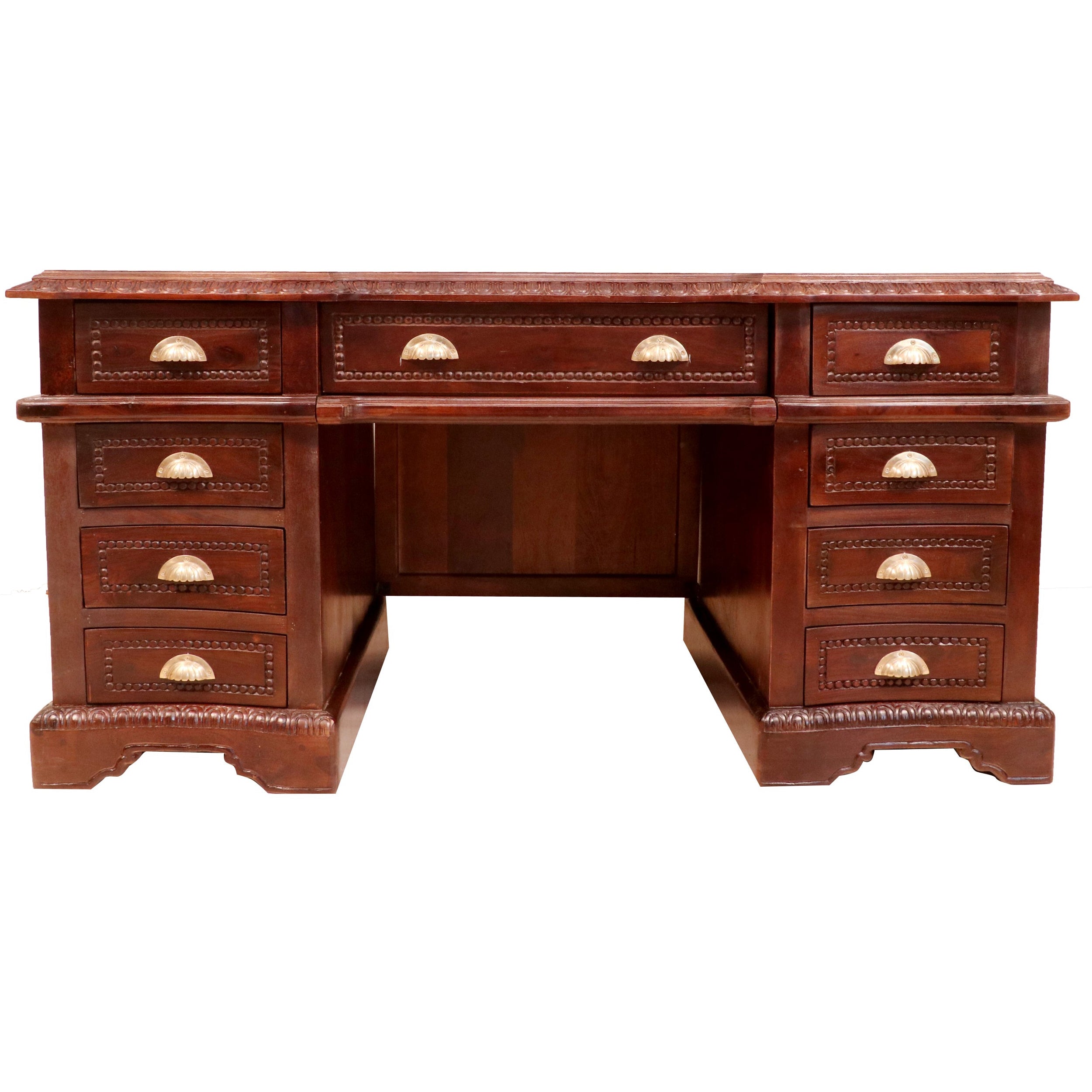 Teak polished Sturdy Wooden Royal Office Desk Study Table