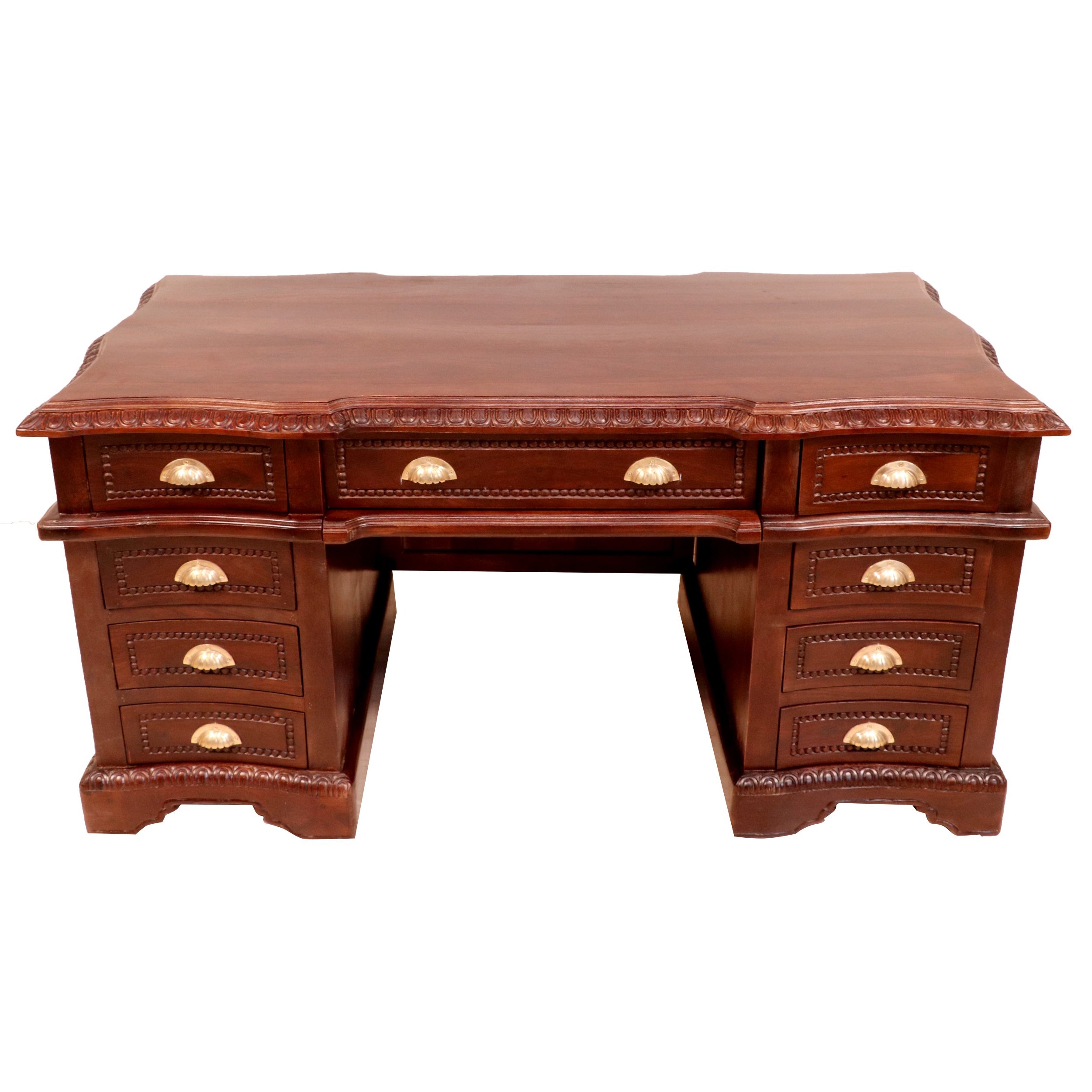 Teak polished Sturdy Wooden Royal Office Desk Study Table