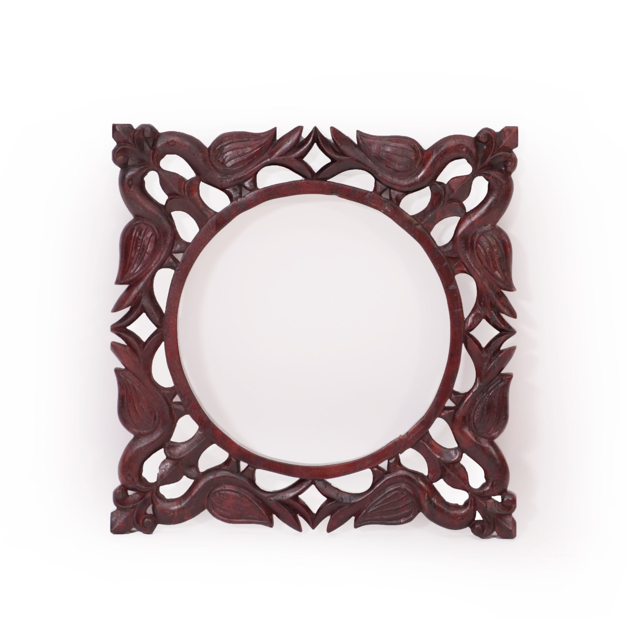 Wooden Birds Chirping Mirror Frame Mirror