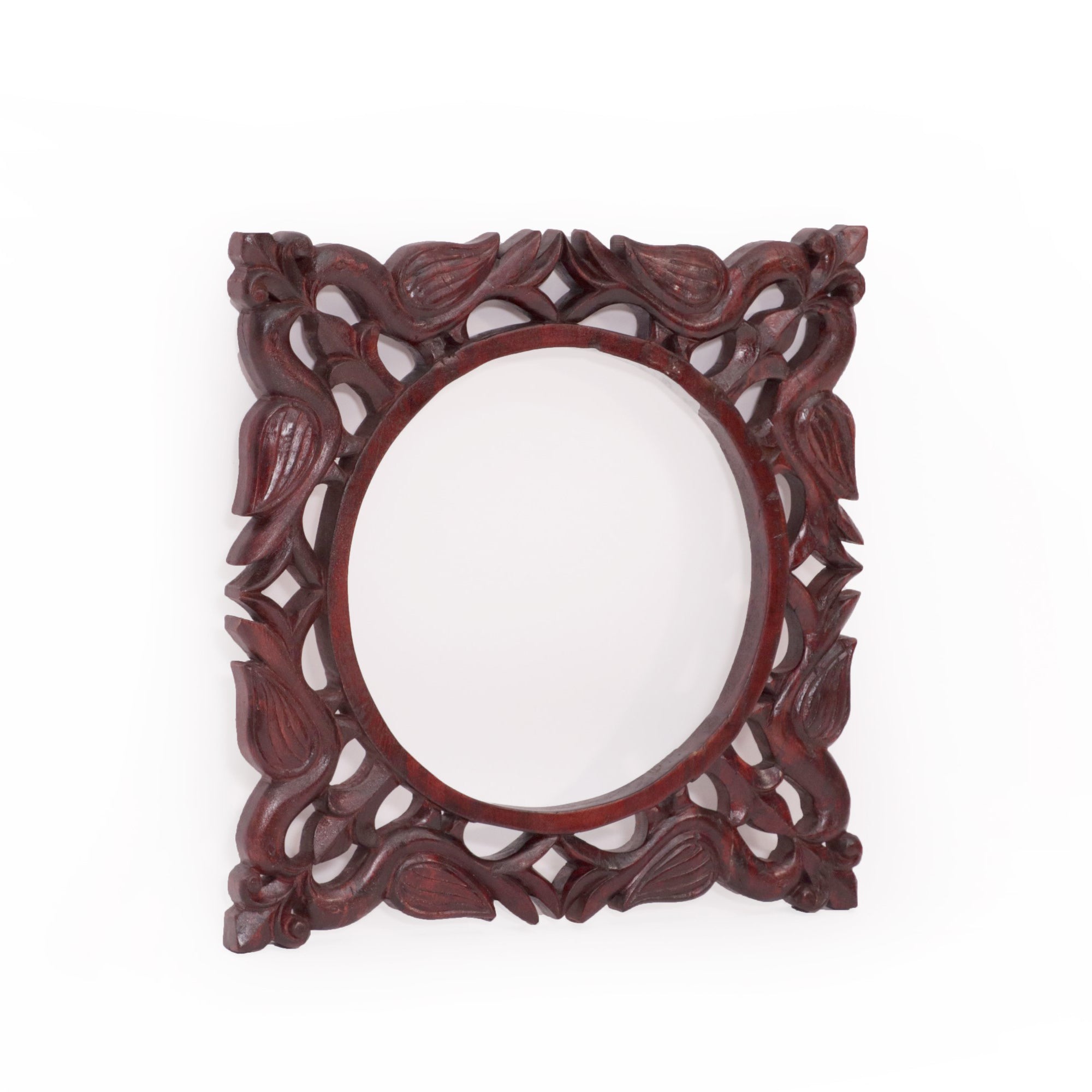 Wooden Birds Chirping Mirror Frame Mirror
