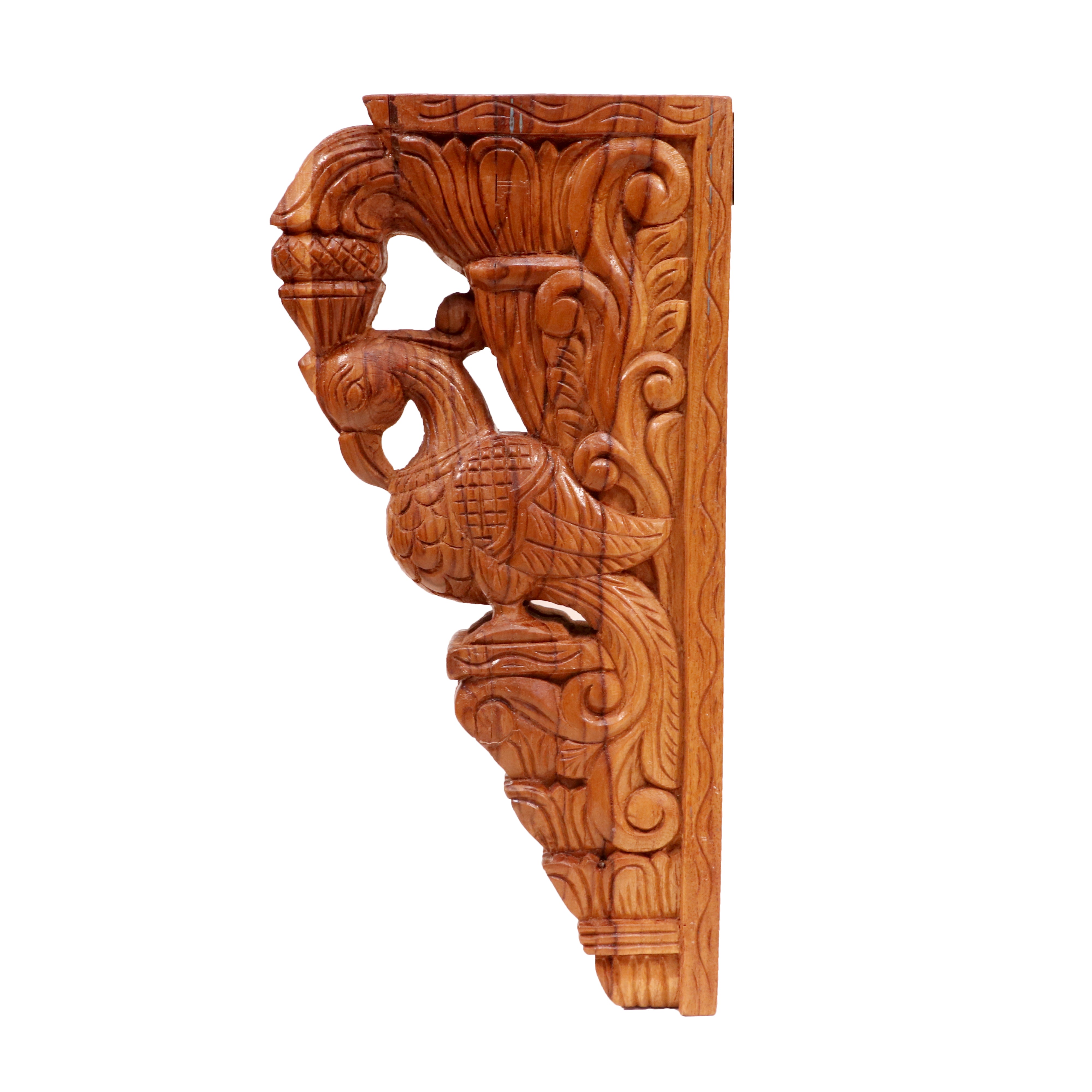 Beautifully Detailed Bird Traditional Teak Wood Door Bracket Door Bracket