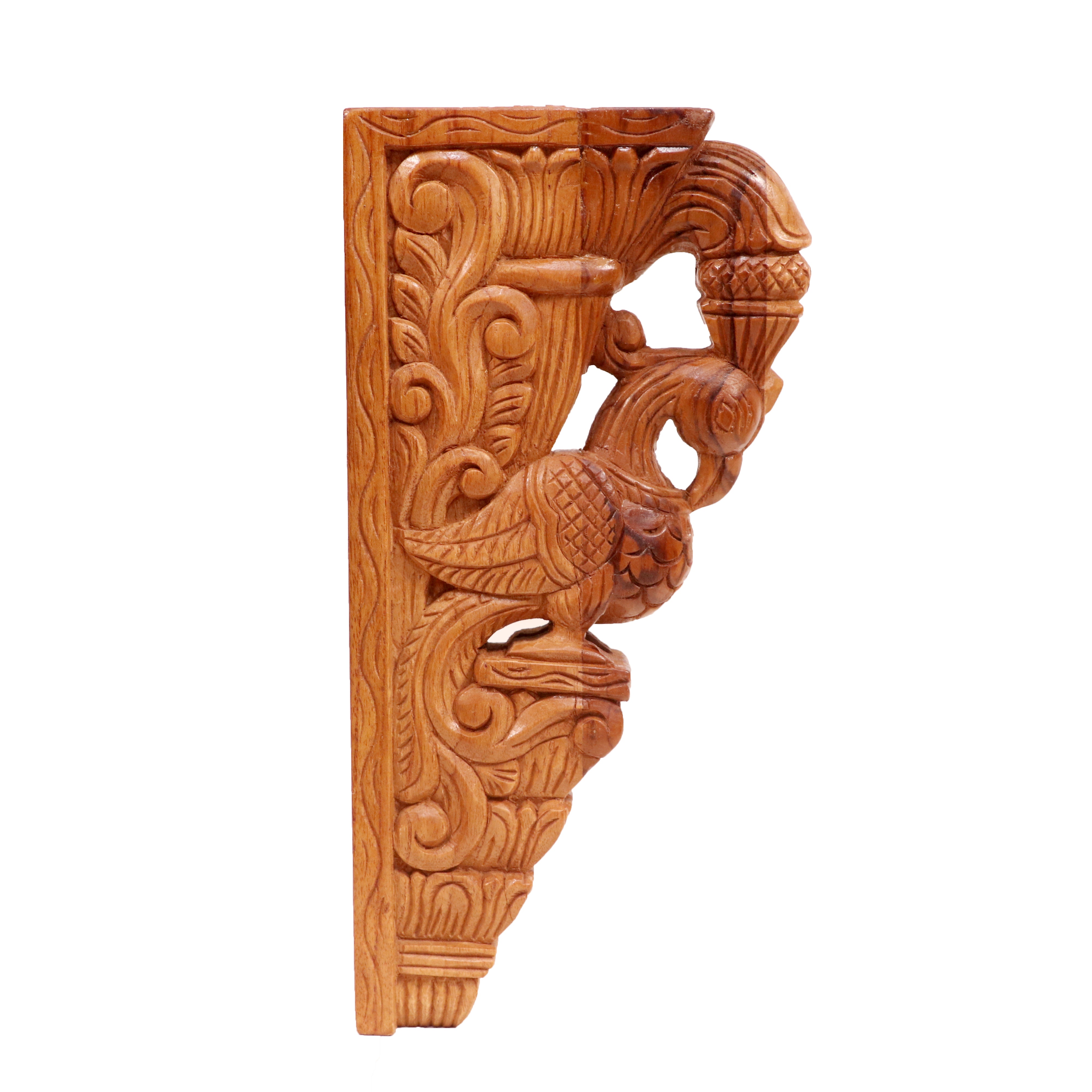 Beautifully Detailed Bird Traditional Teak Wood Door Bracket Door Bracket