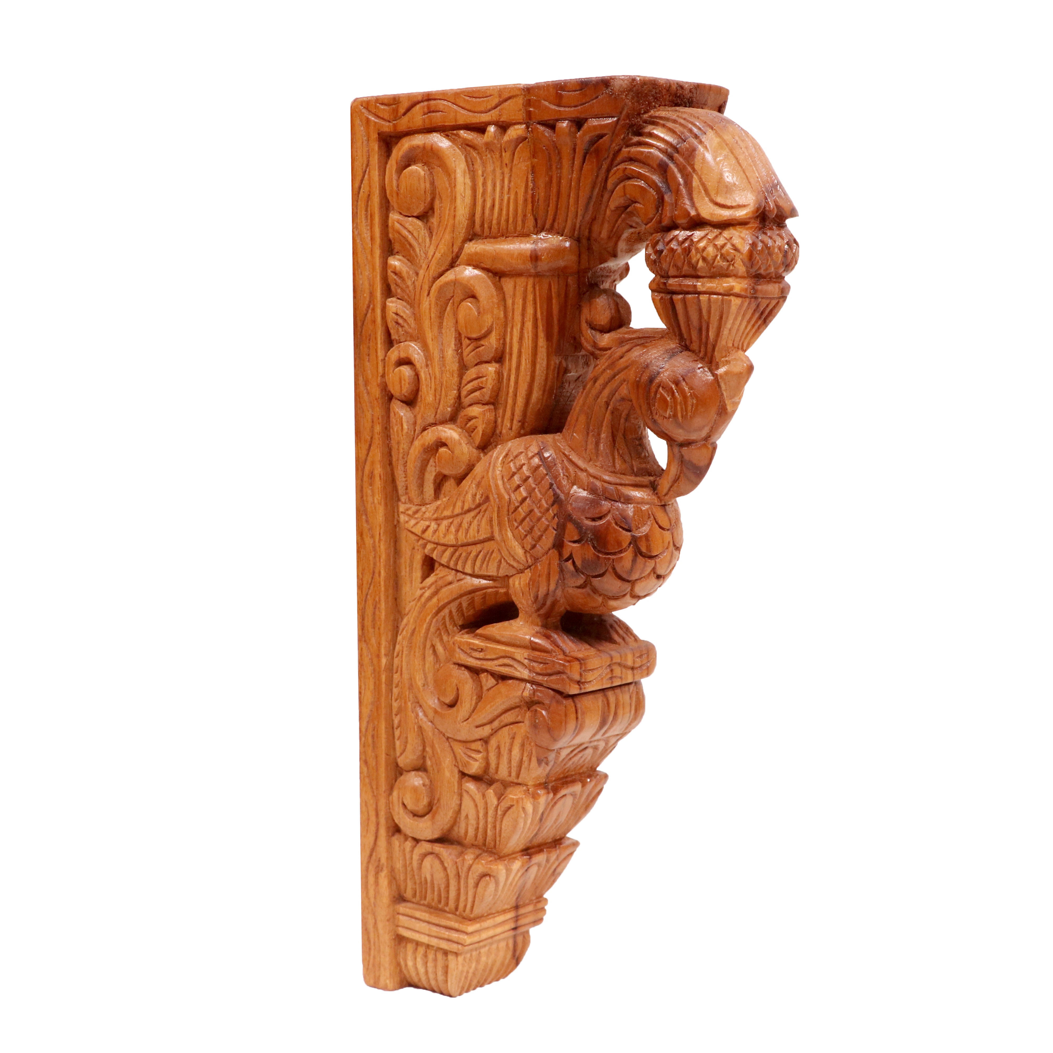 Beautifully Detailed Bird Traditional Teak Wood Door Bracket Door Bracket