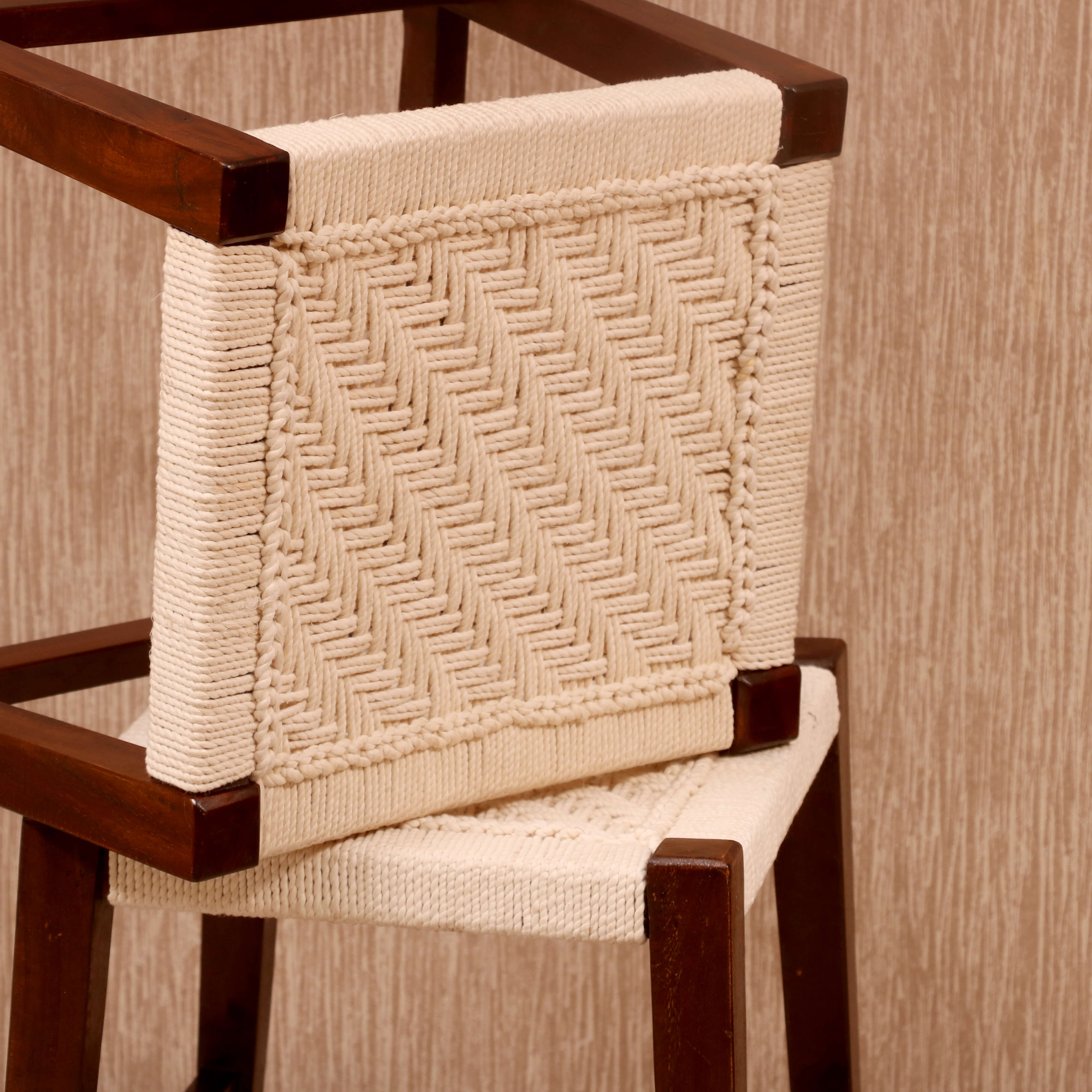 Classic Wooden Woven Stool Stool